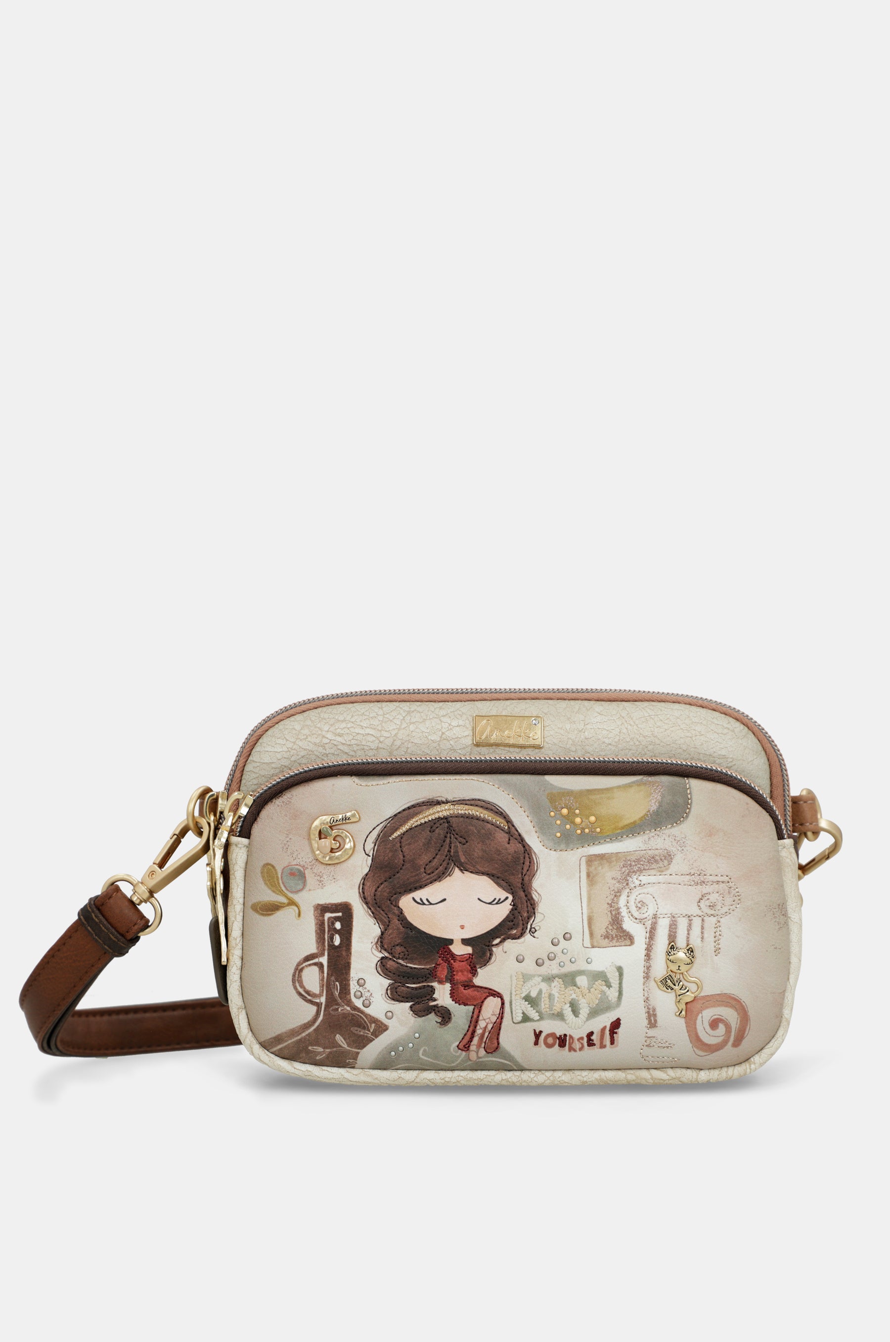 Umhängetasche Muse mit 3 Fächern klein