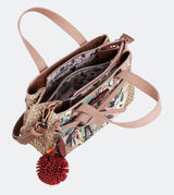 Bowlingtasche aus Bast mit Schleife