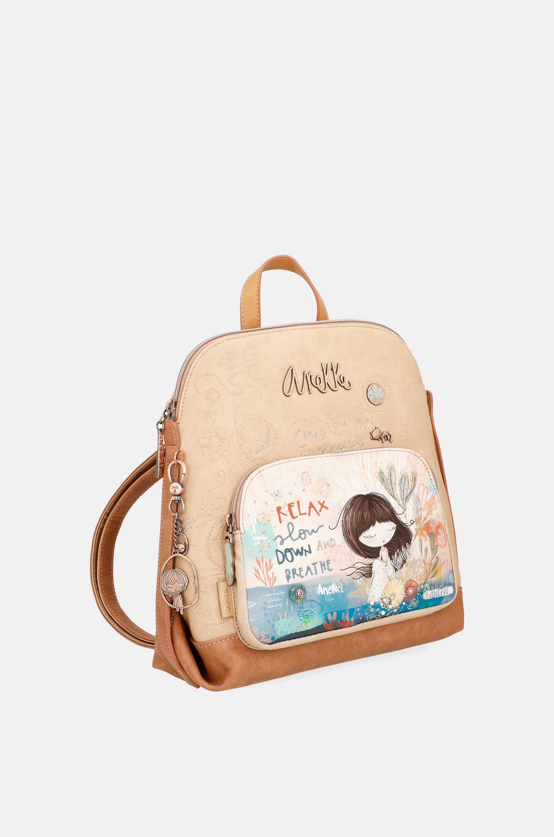 Mediterraner Rucksack mit Vortasche