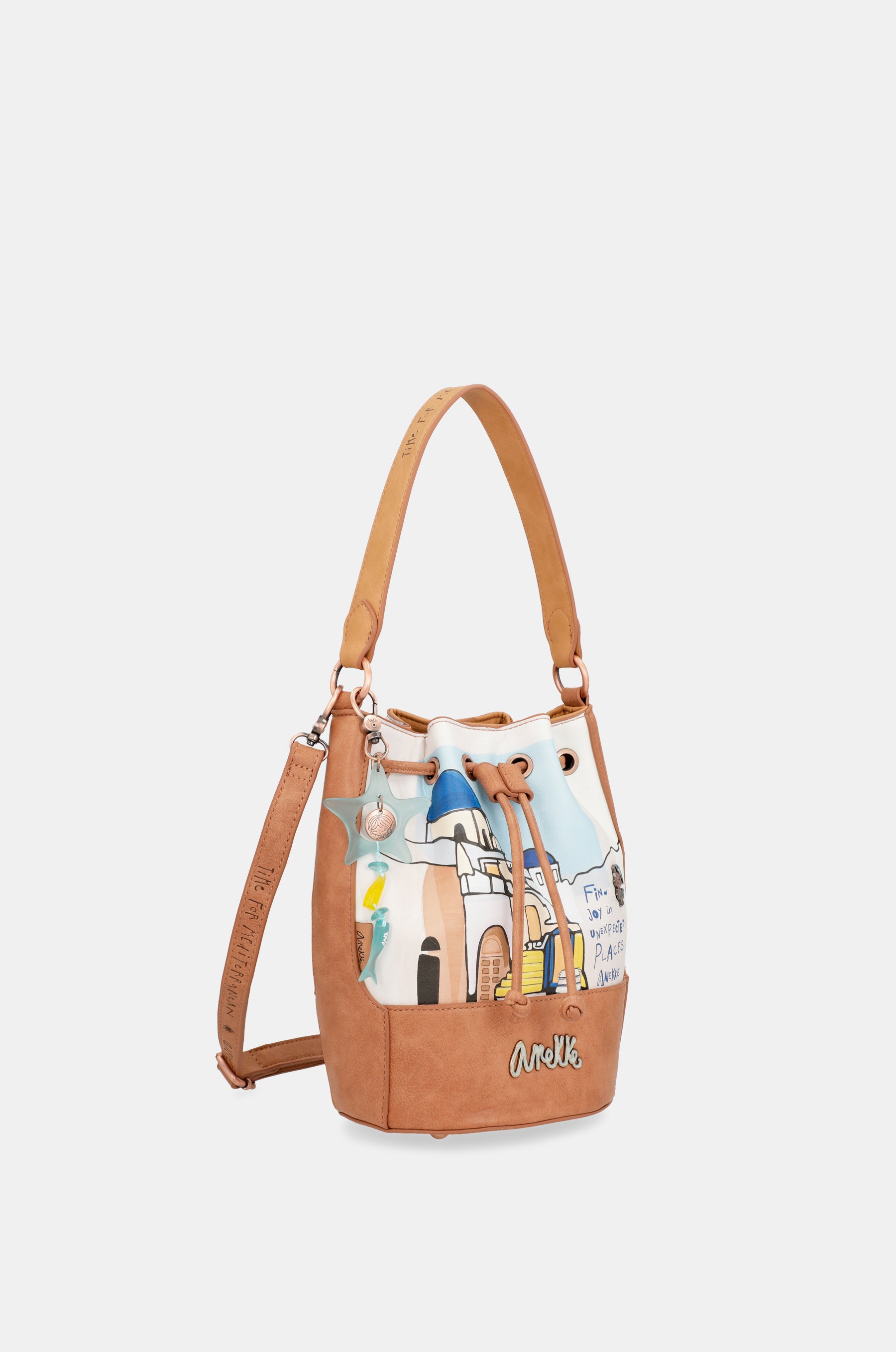 Sunrise Schultertasche mit drei Fächern