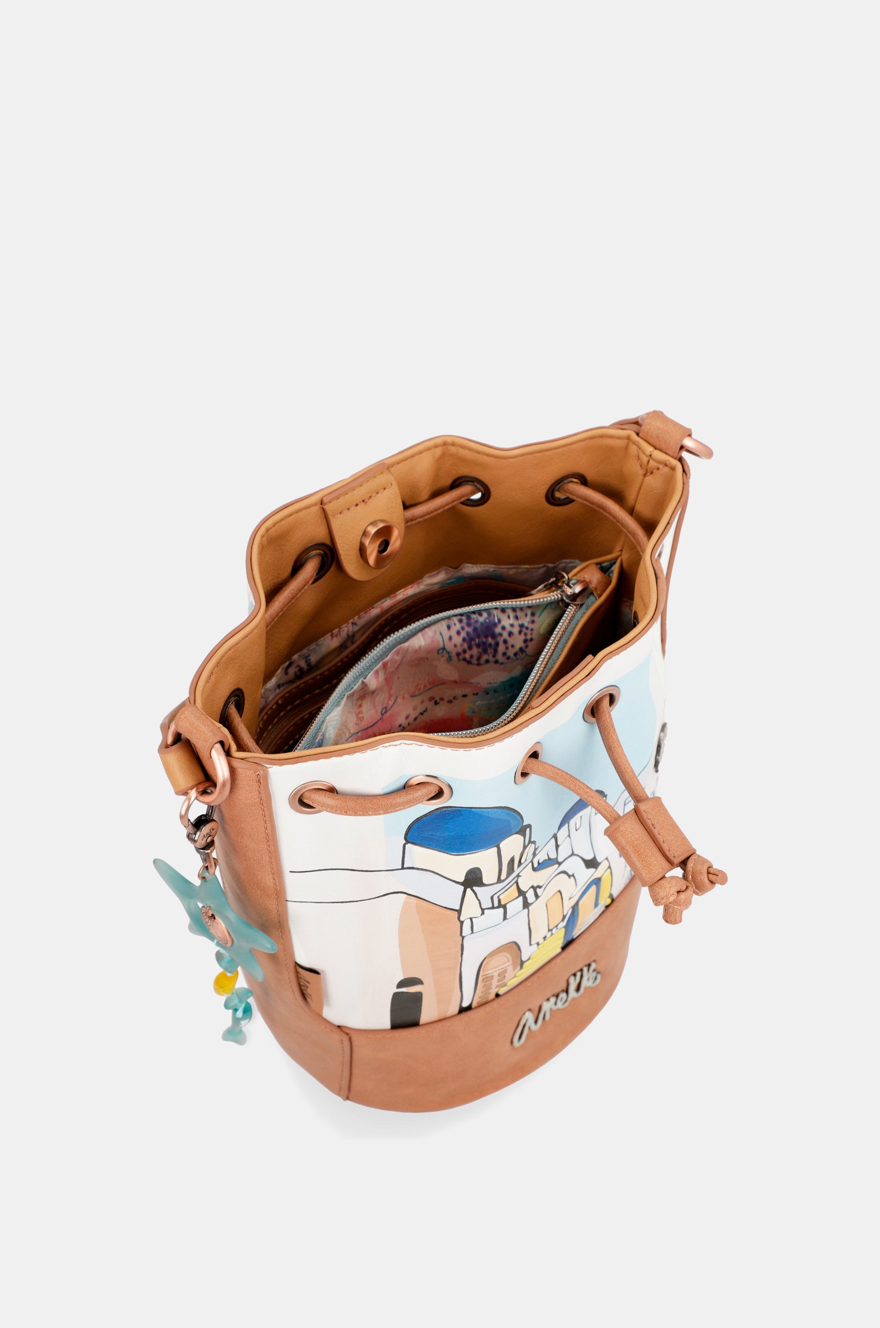 Sunrise Schultertasche mit drei Fächern