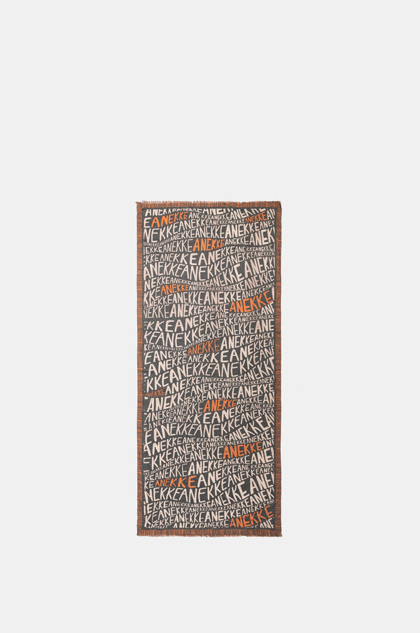 Pashmina mit Logo in Braun