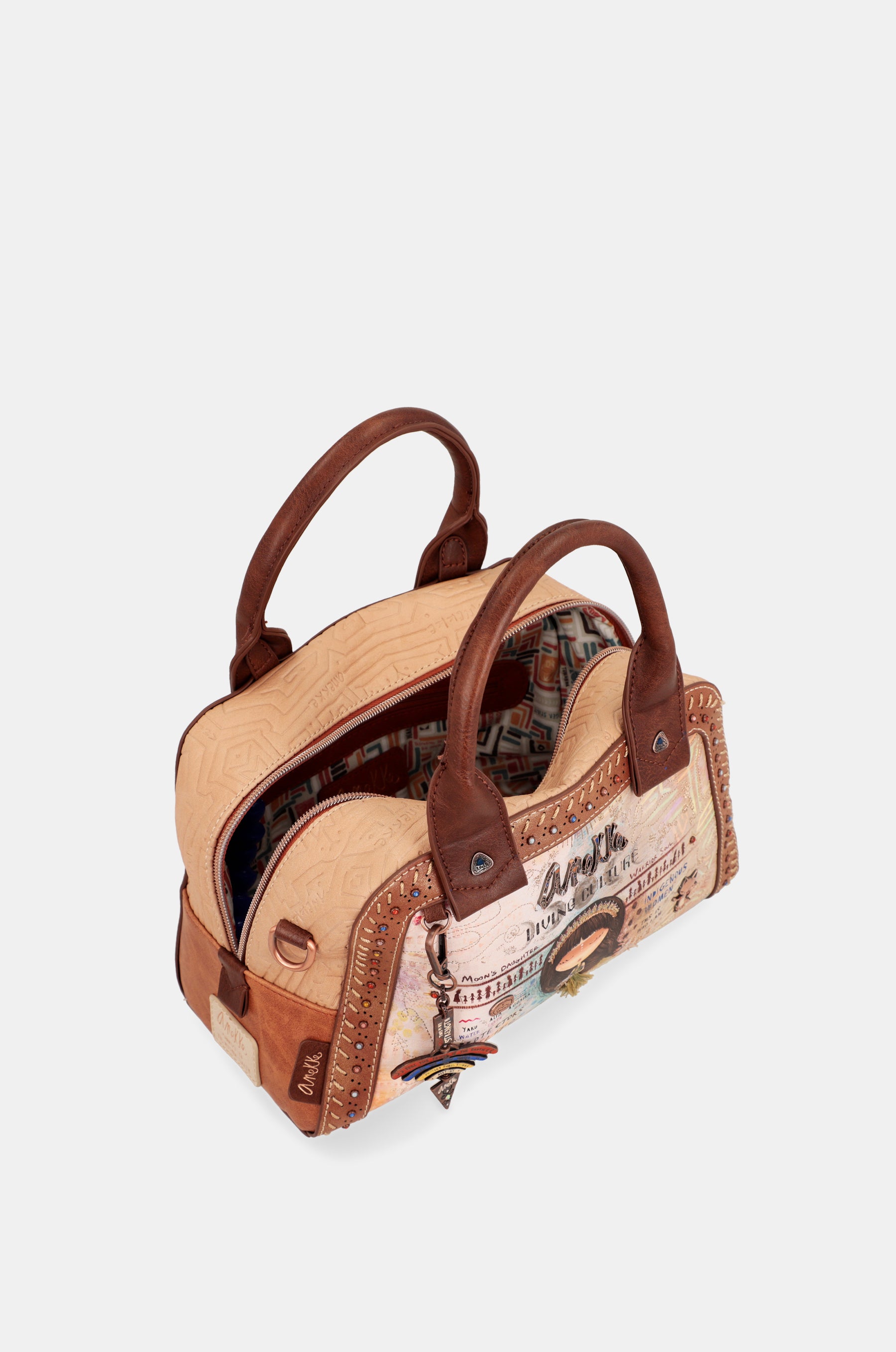 Menire Tasche mit Doppelgriff und Schultergurt