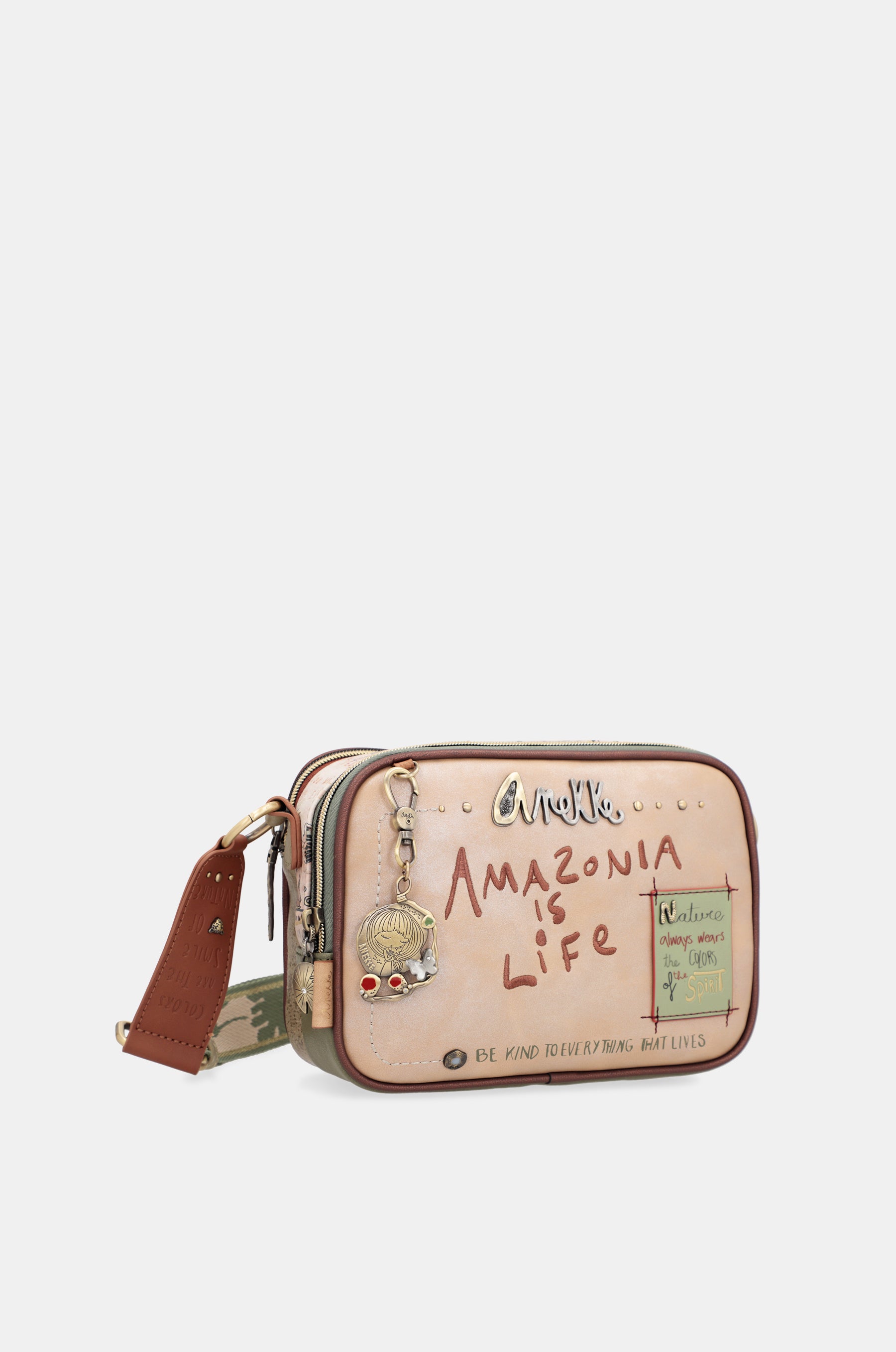 Umhängetasche mit Butterfly Motiv und Doppelfächern