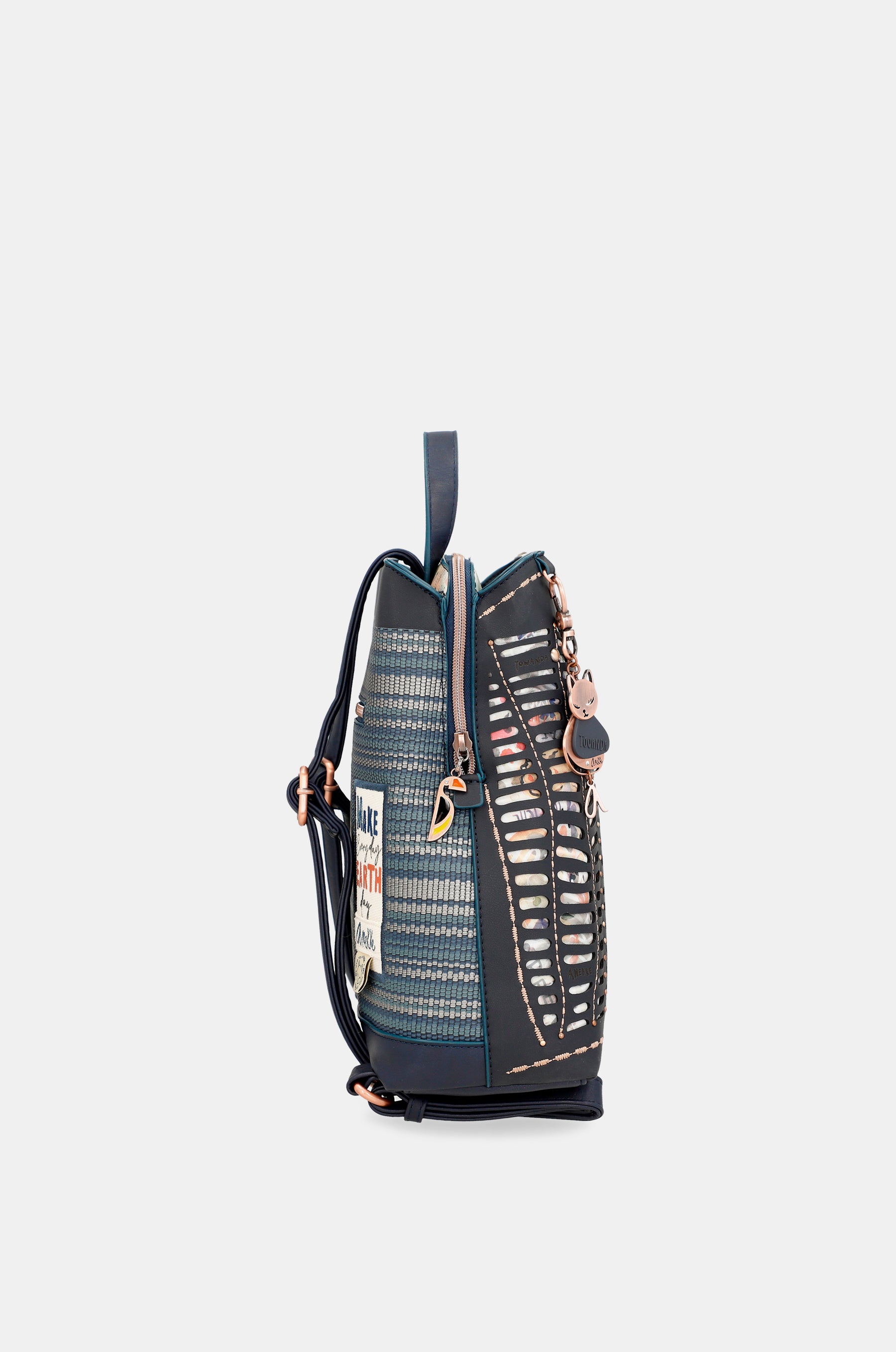 Nature Pachamama marineblauer Rucksack mit 3 Fächern