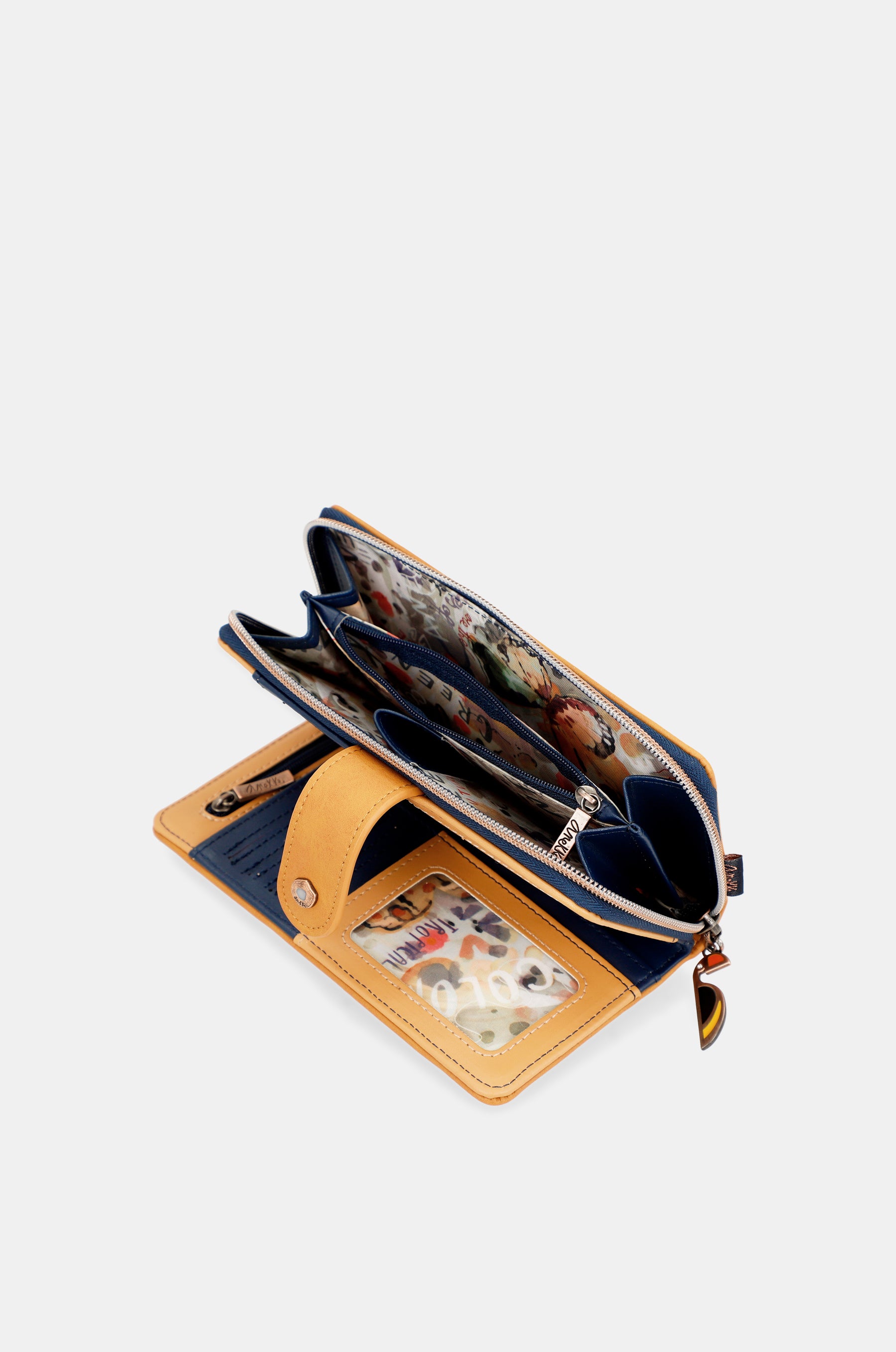 Große RFID-Geldbörse Nature Pachamama in Marineblau