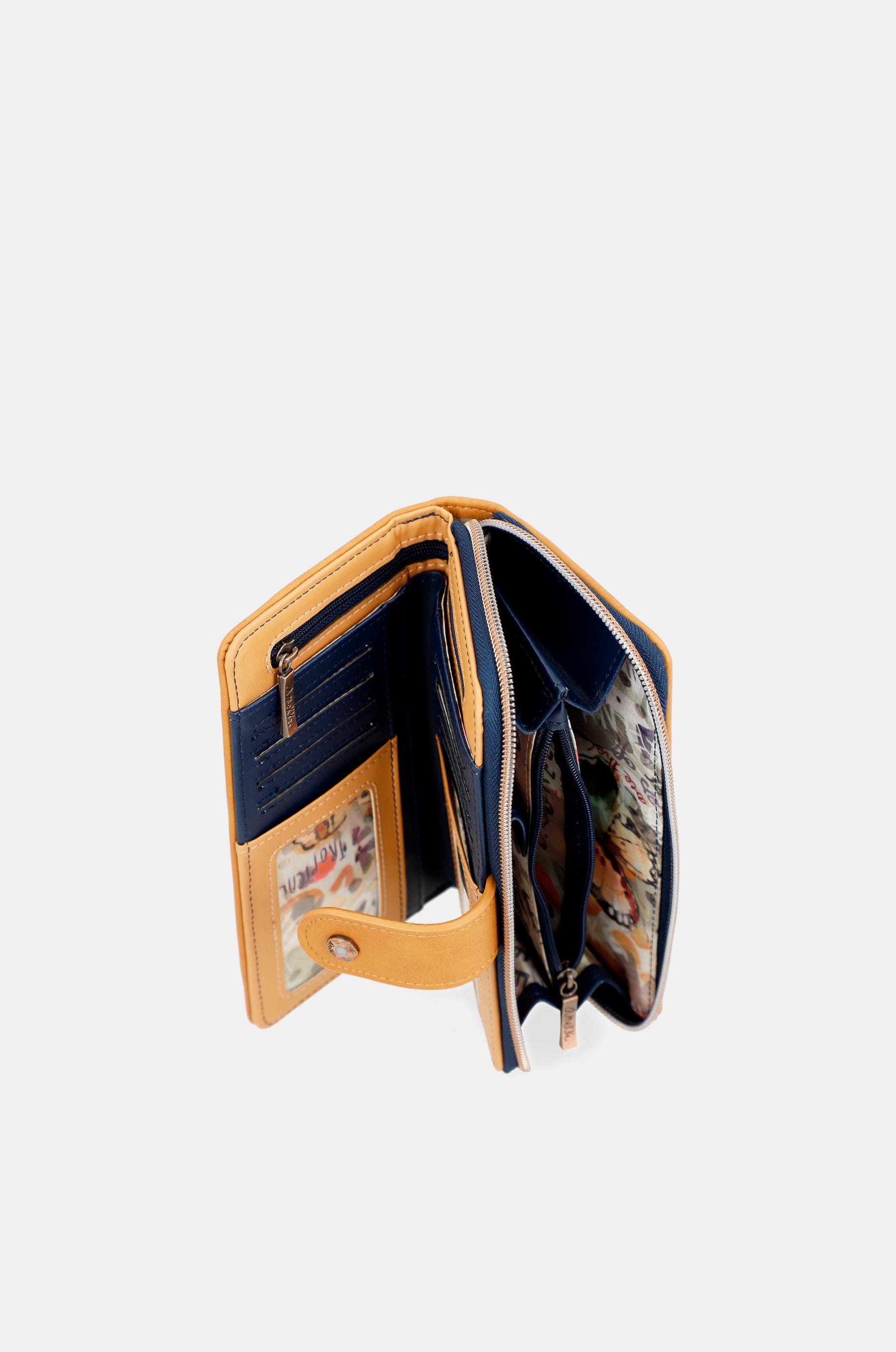 Große RFID-Geldbörse Nature Pachamama in Marineblau