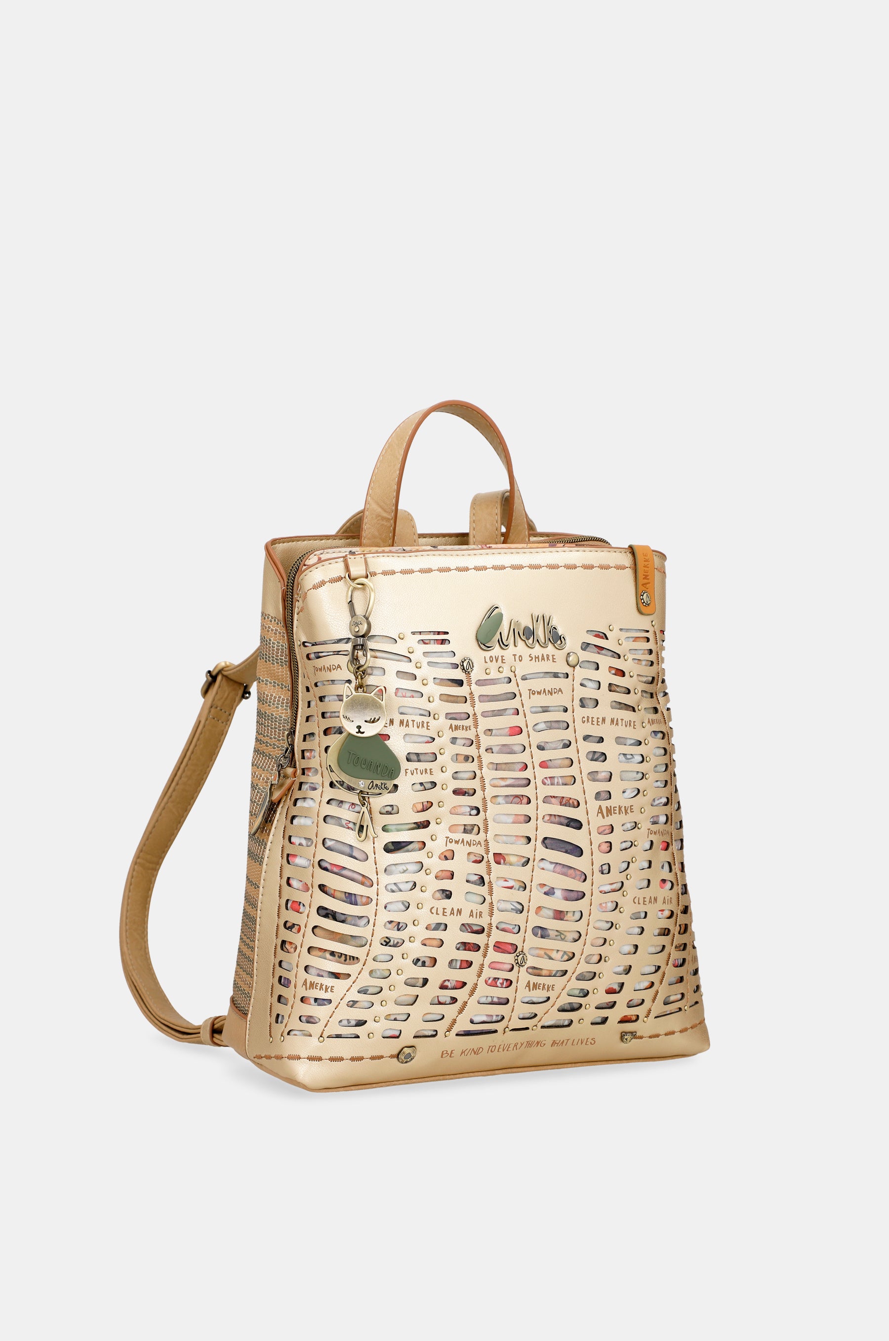 Nature Pachamama goldener Rucksack mit 3 Fächern