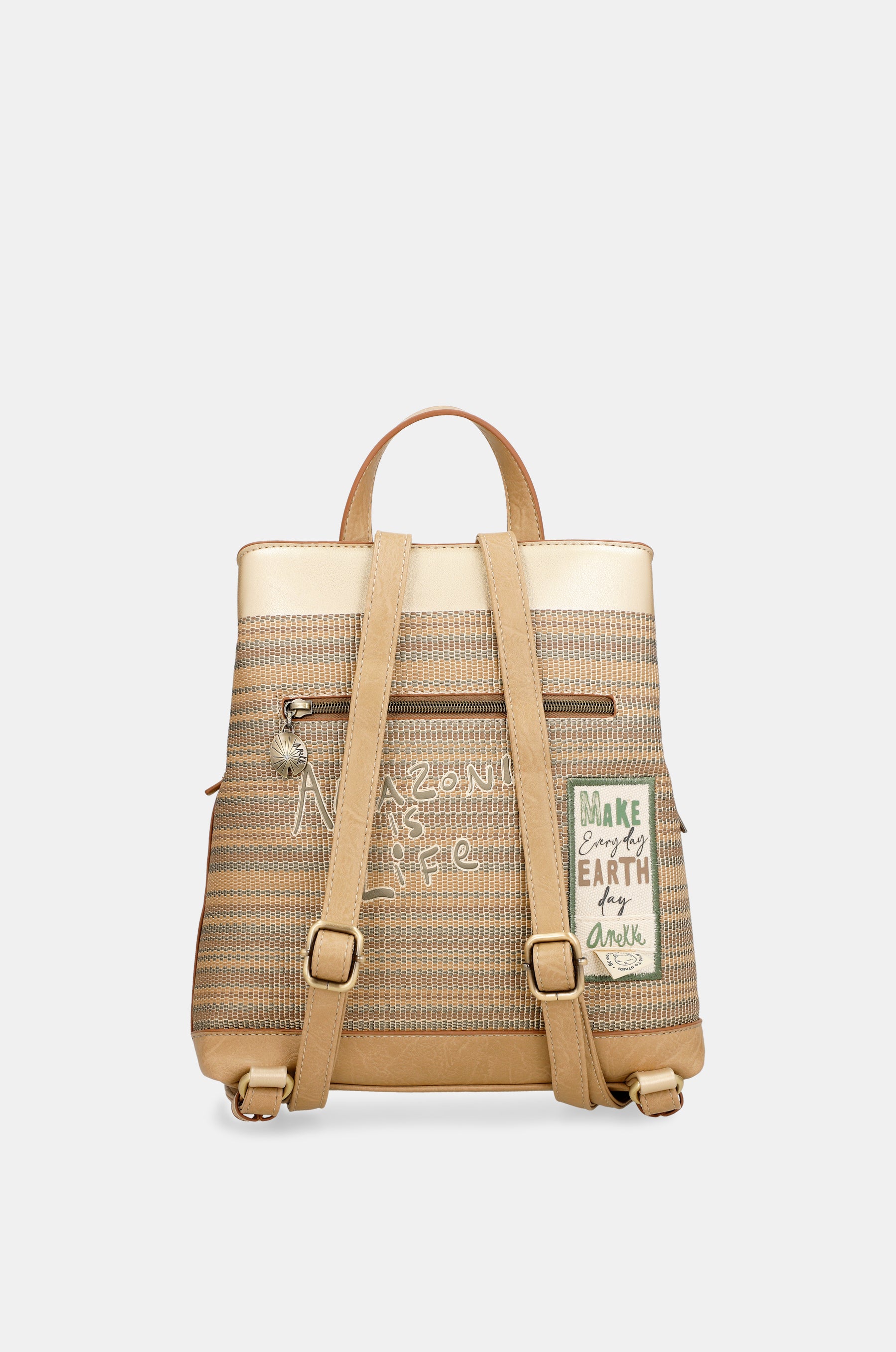 Nature Pachamama goldener Rucksack mit 3 Fächern