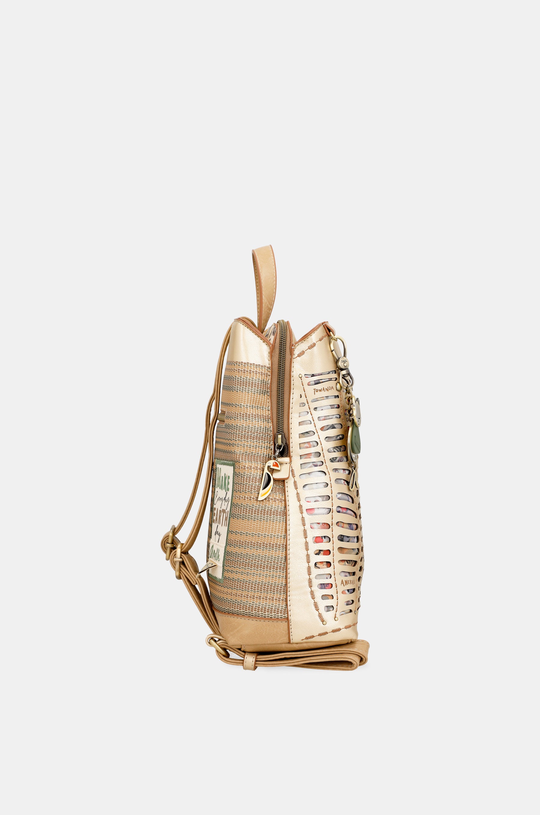 Nature Pachamama goldener Rucksack mit 3 Fächern