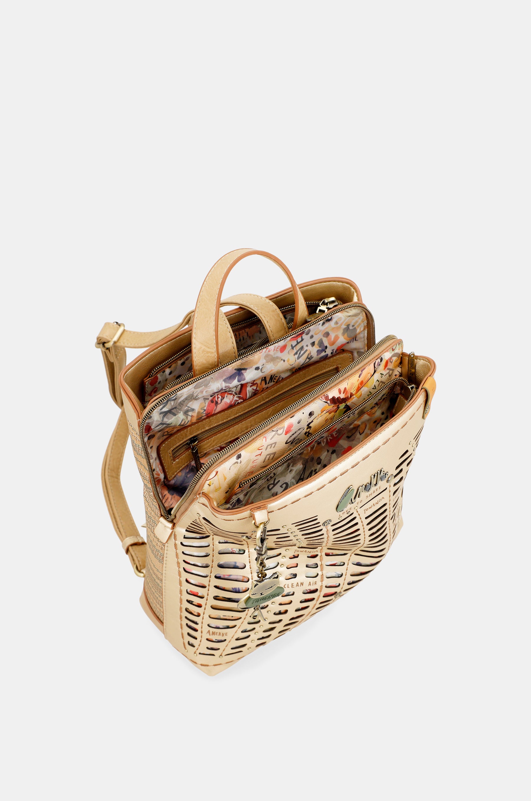 Nature Pachamama goldener Rucksack mit 3 Fächern