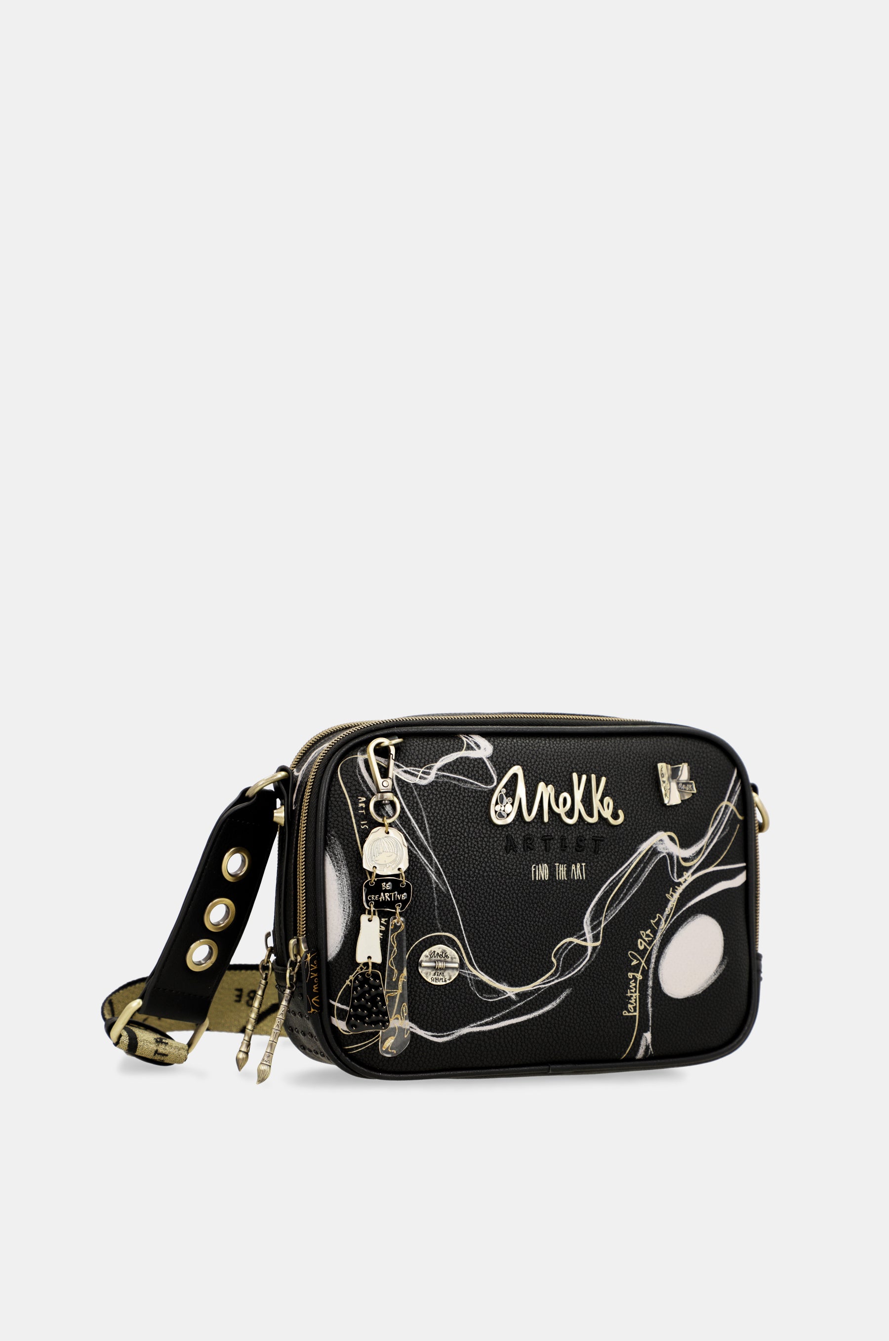 Nature Shodō schwarze Umhängetasche mit 2 Fächern