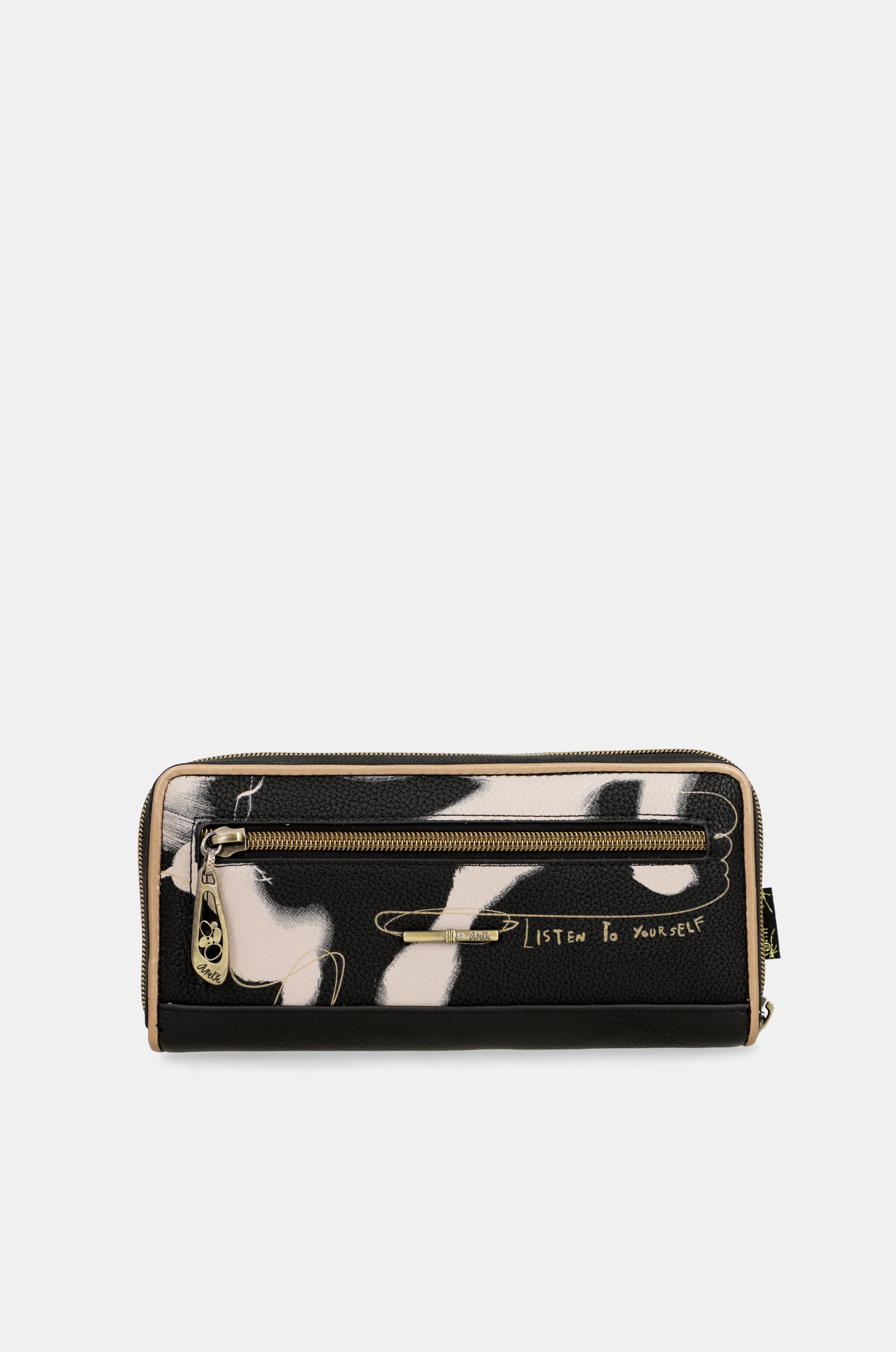 Nature Shodō Anekke große schwarze RFID-Geldbörse