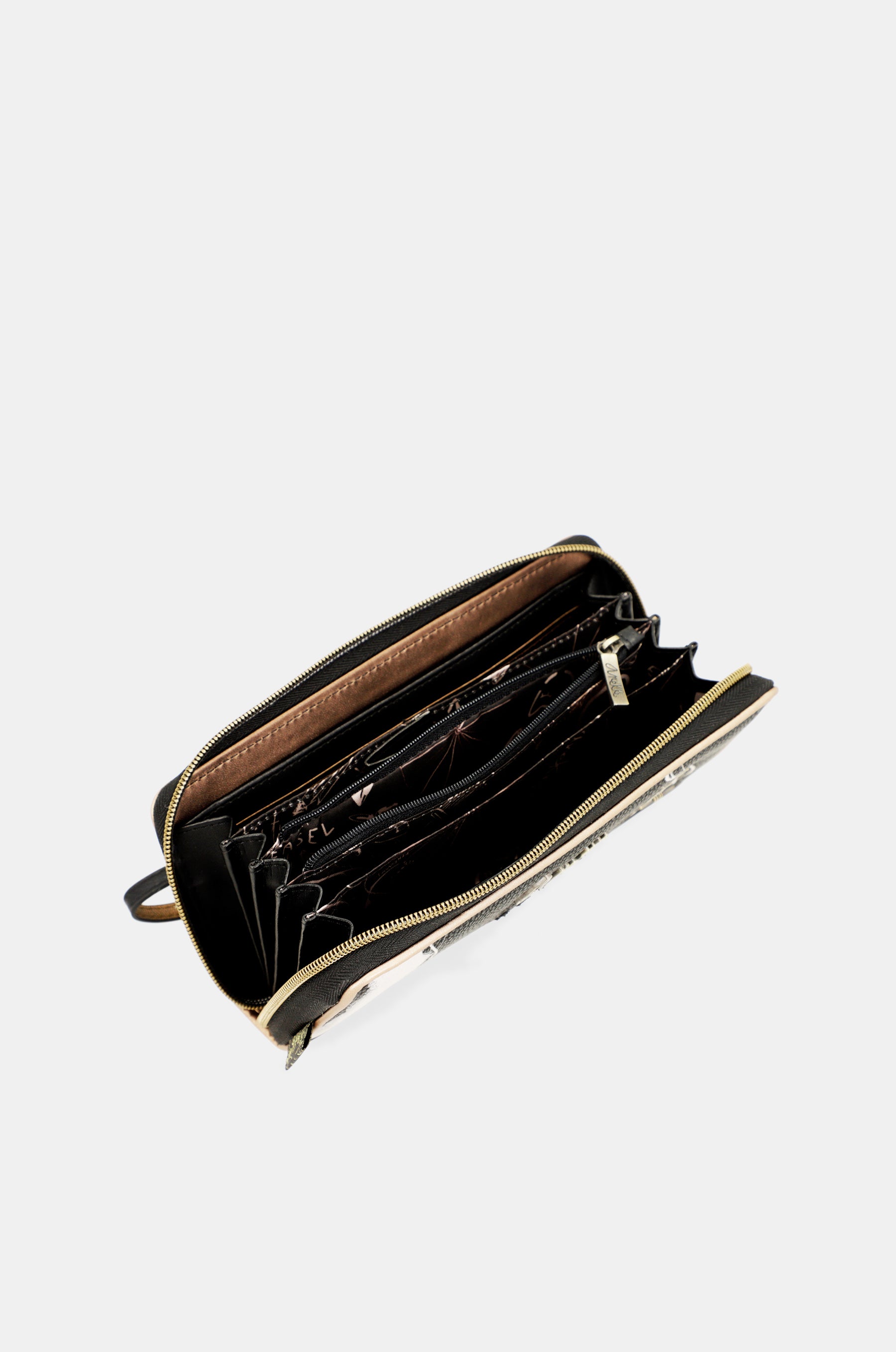 Nature Shodō Anekke große schwarze RFID-Geldbörse