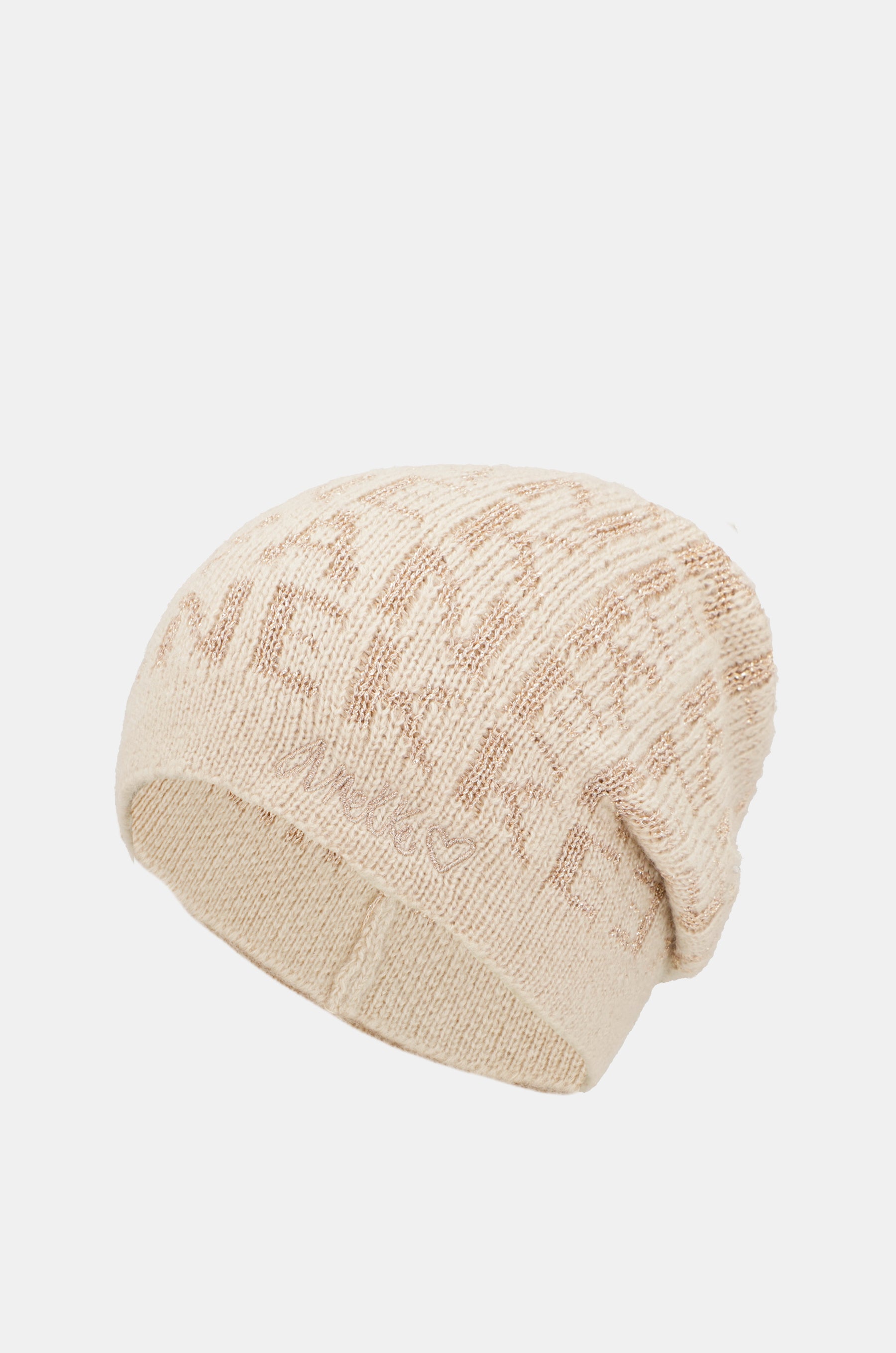 Zeitgenössische beige Strickmütze