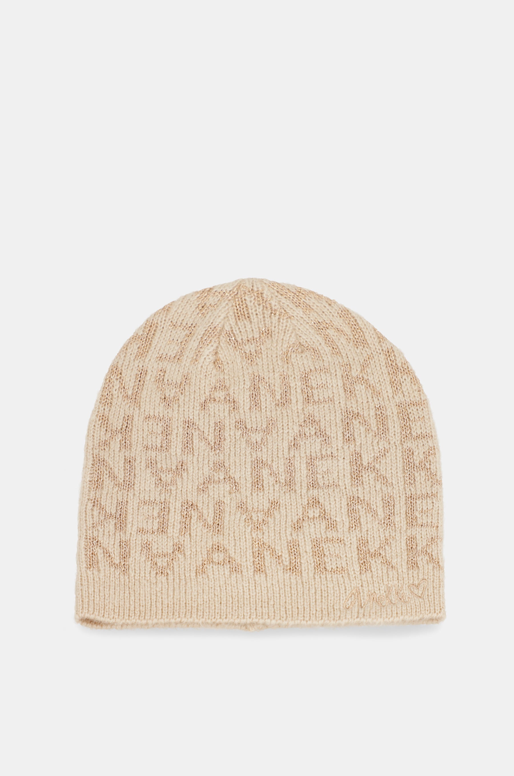 Zeitgenössische beige Strickmütze