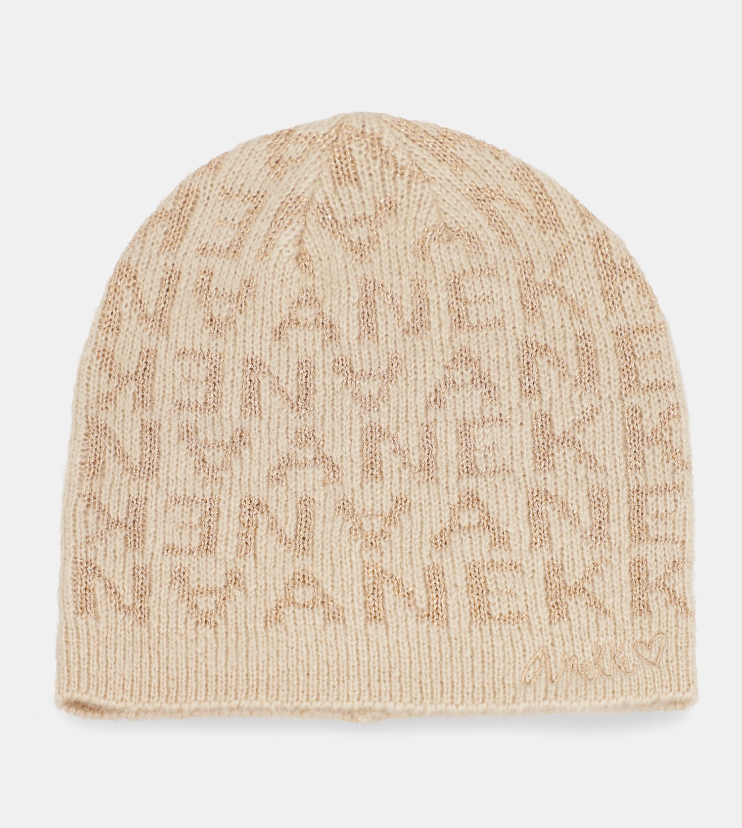 Zeitgenössische beige Strickmütze