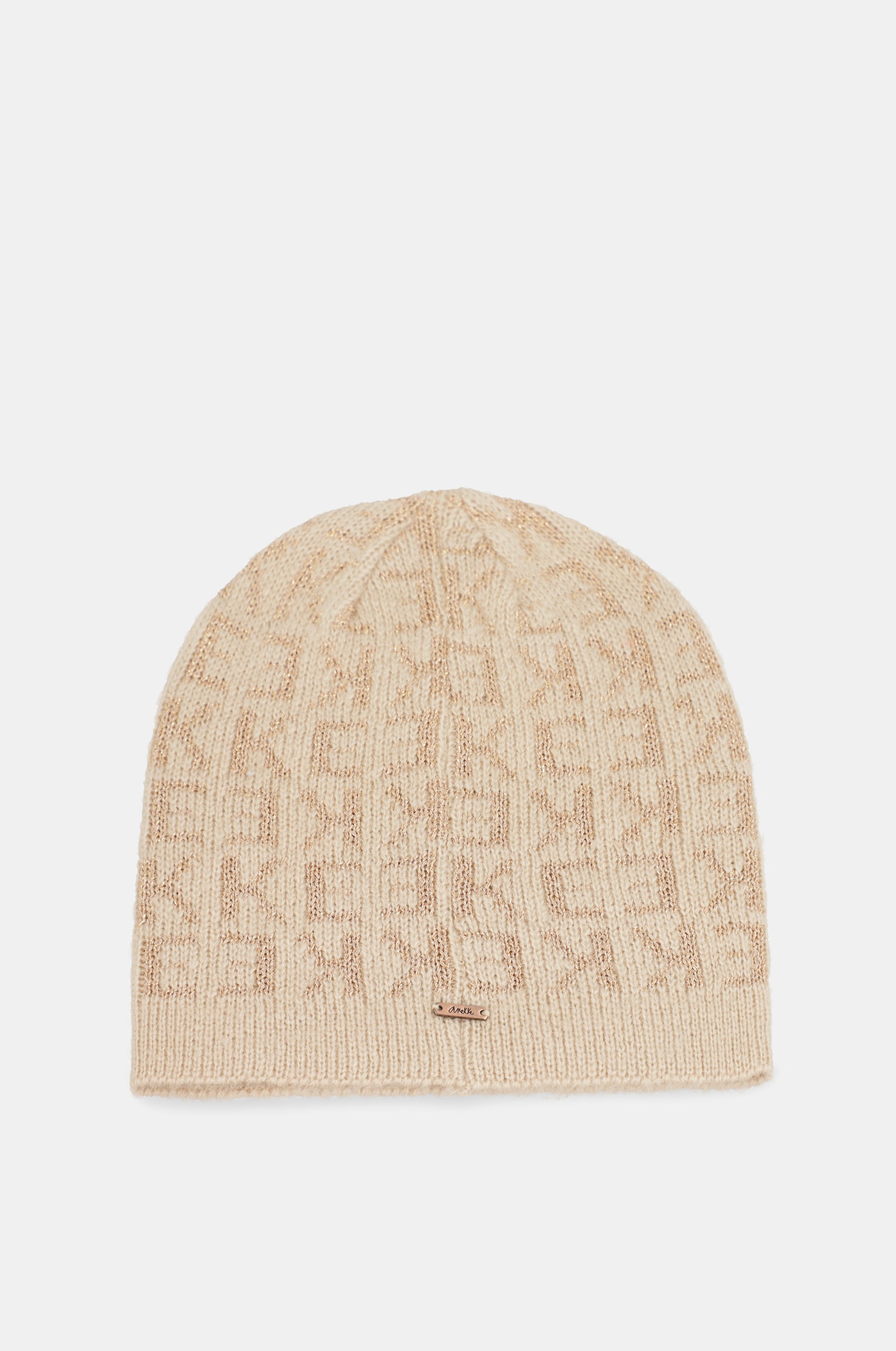 Zeitgenössische beige Strickmütze