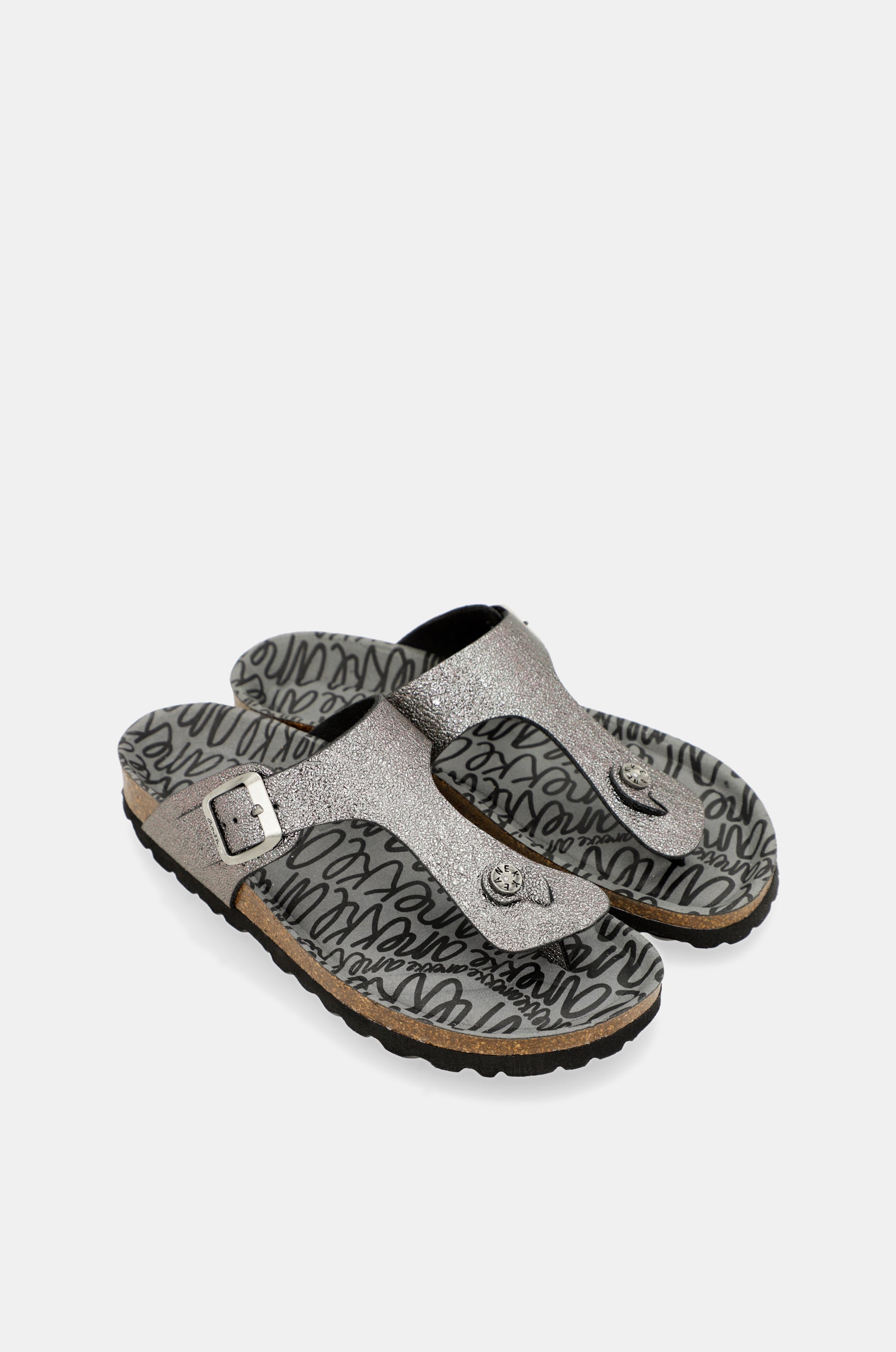 Silberne Bio-Sandalen für Damen