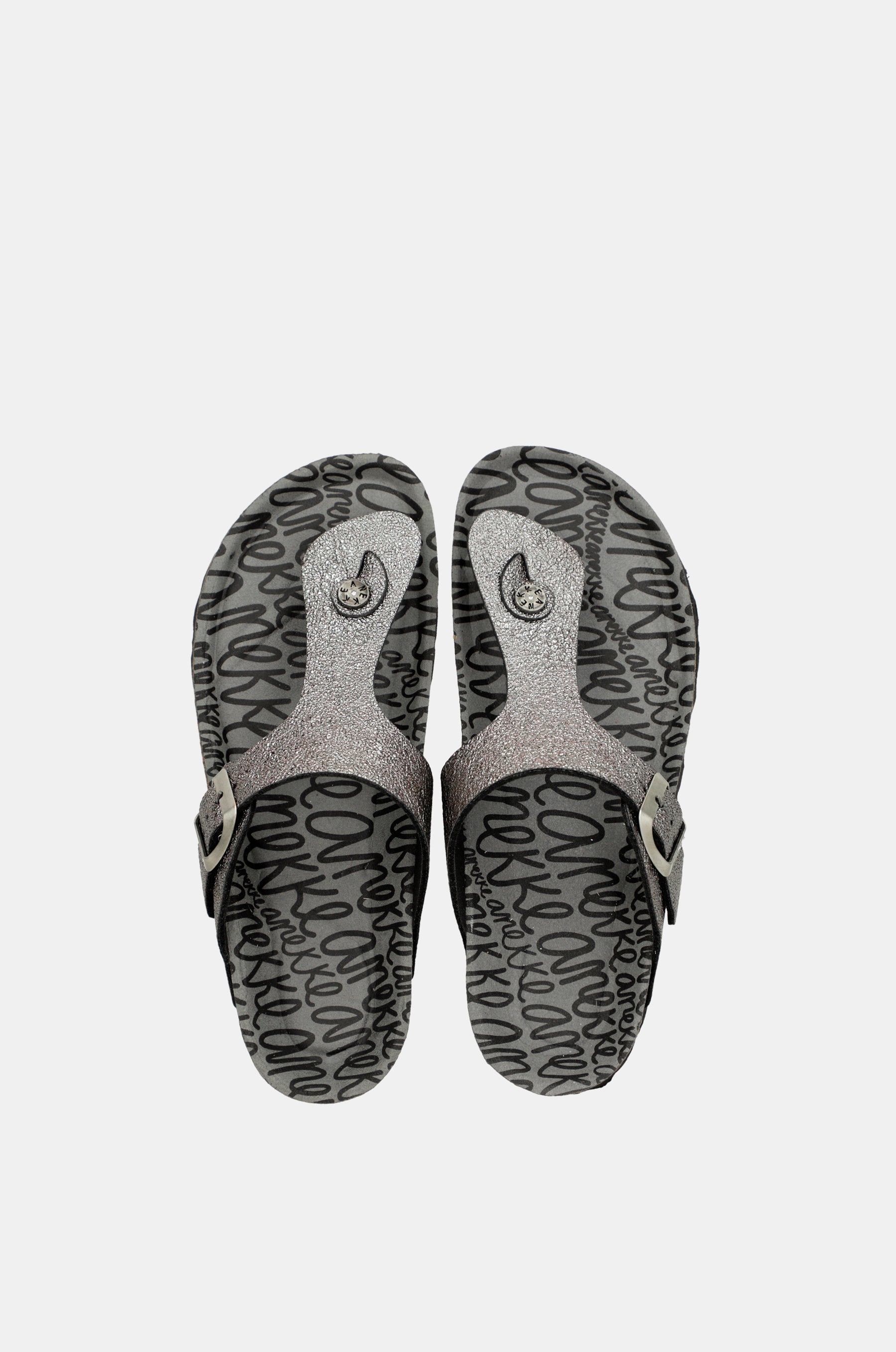 Silberne Bio-Sandalen für Damen