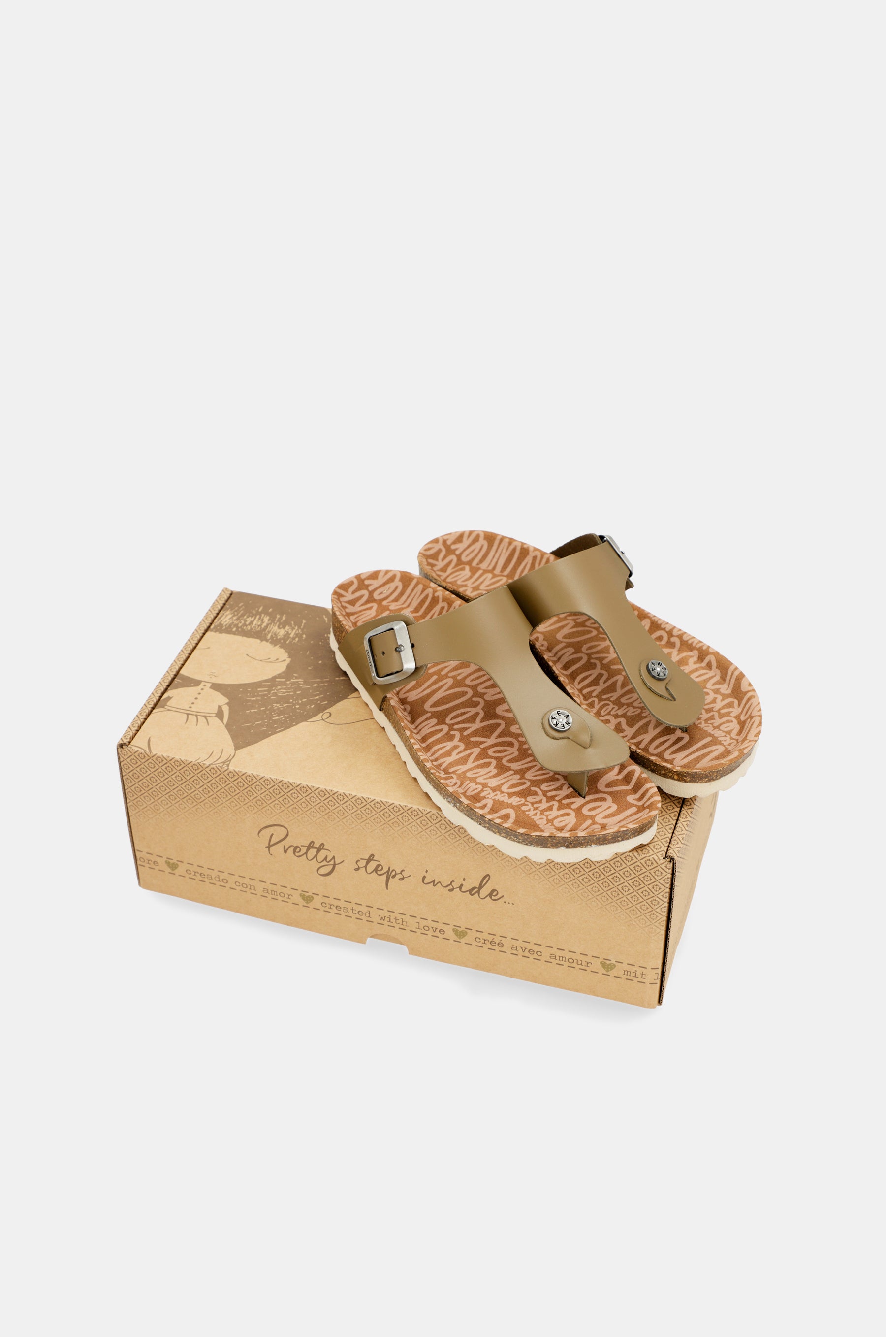Grüne Bio-Sandalen für Damen