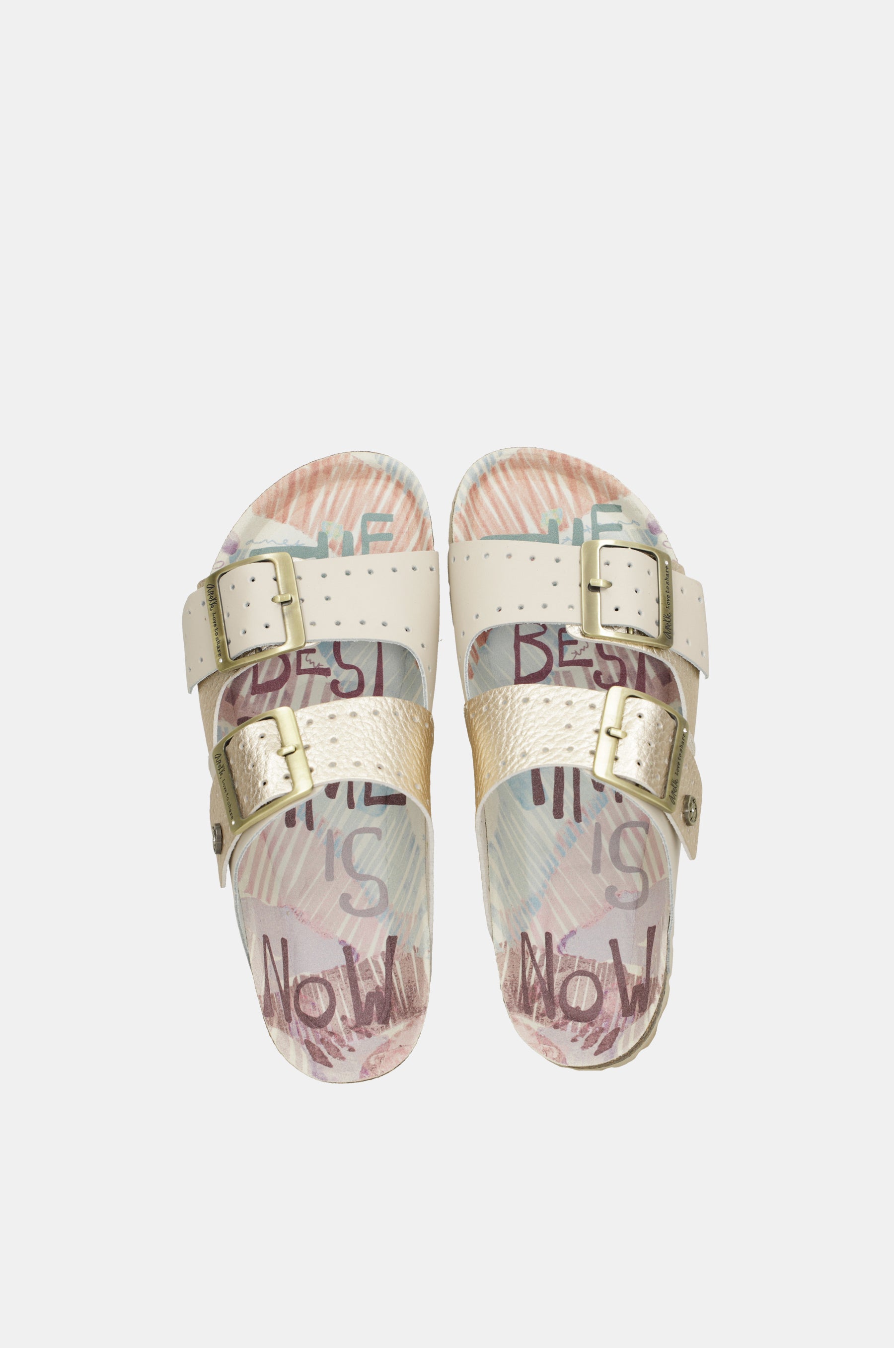 Goldene Bio-Sandalen für Damen