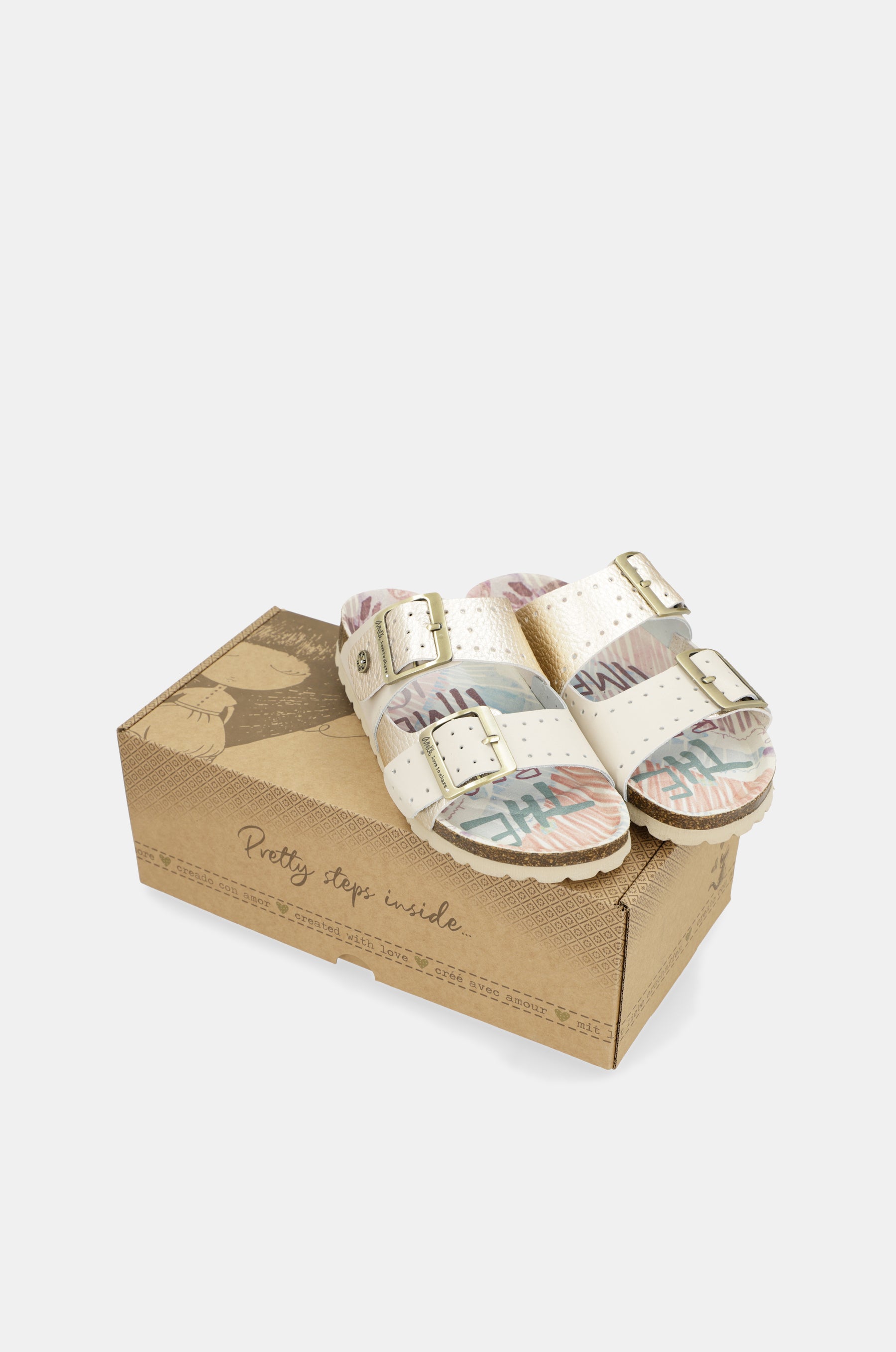 Goldene Bio-Sandalen für Damen