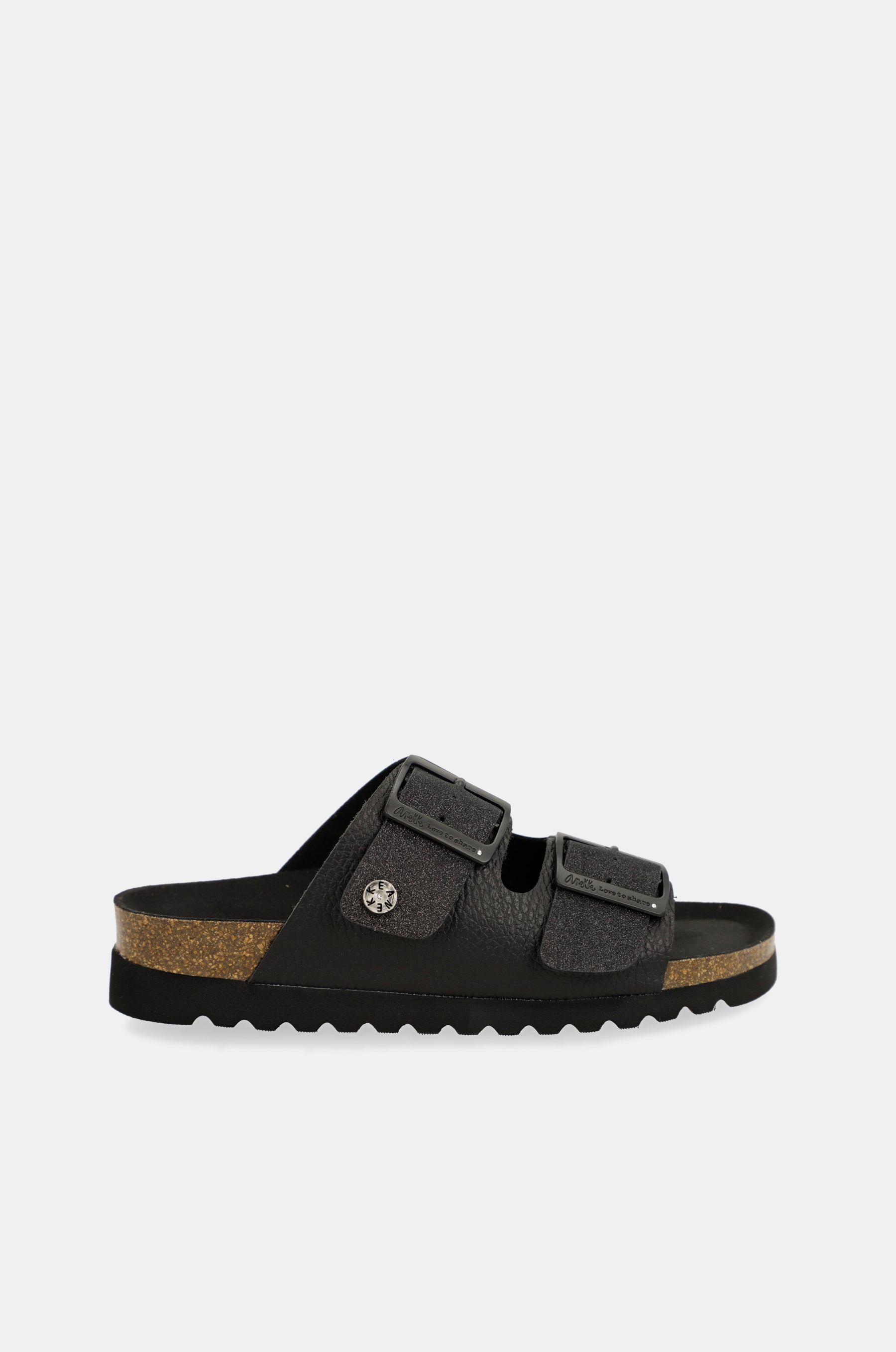 Schwarze Bio-Sandalen für Damen