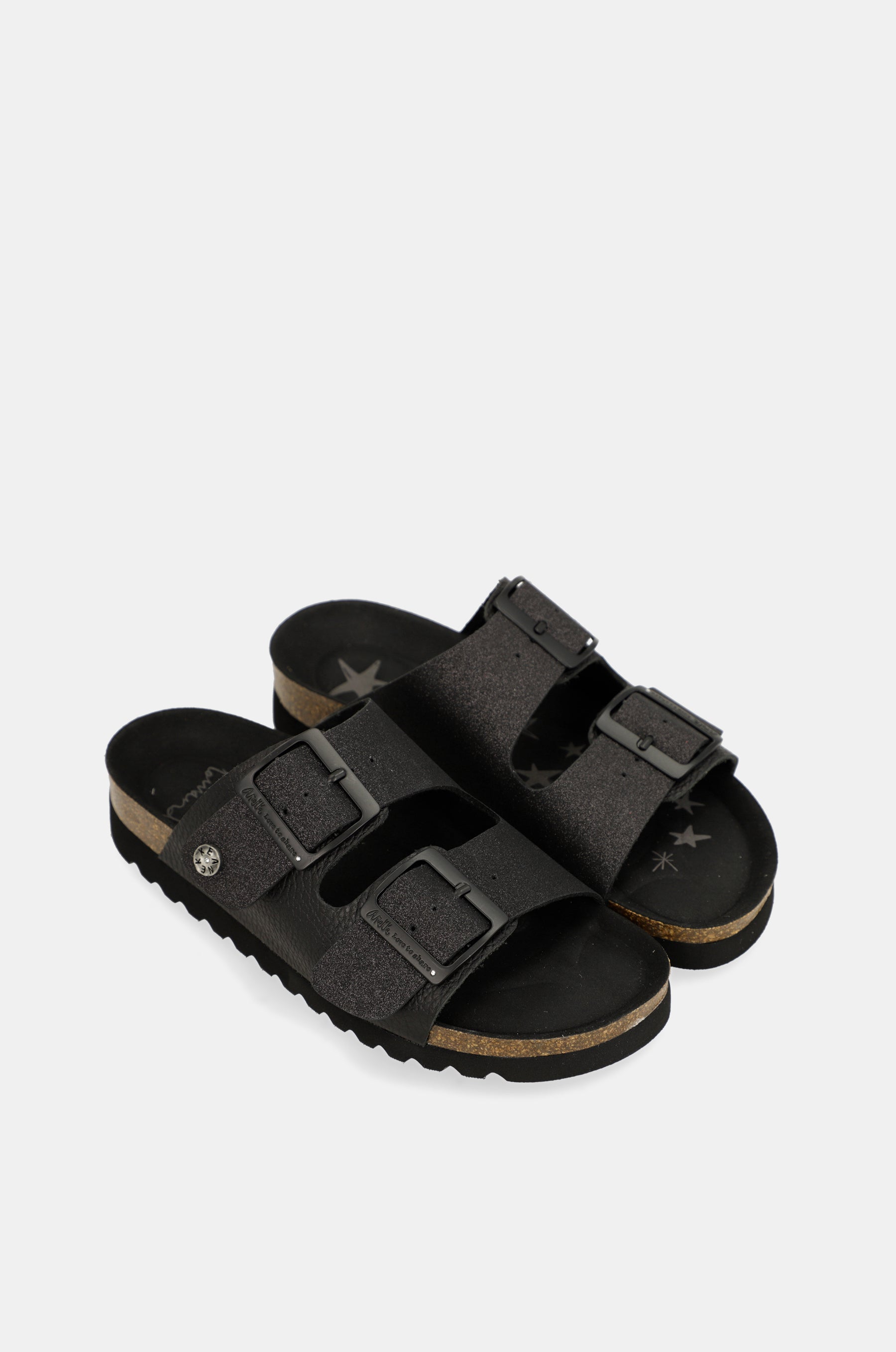 Schwarze Bio-Sandalen für Damen