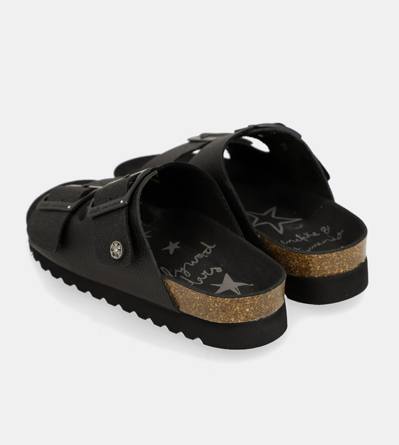 Schwarze Bio-Sandalen für Damen