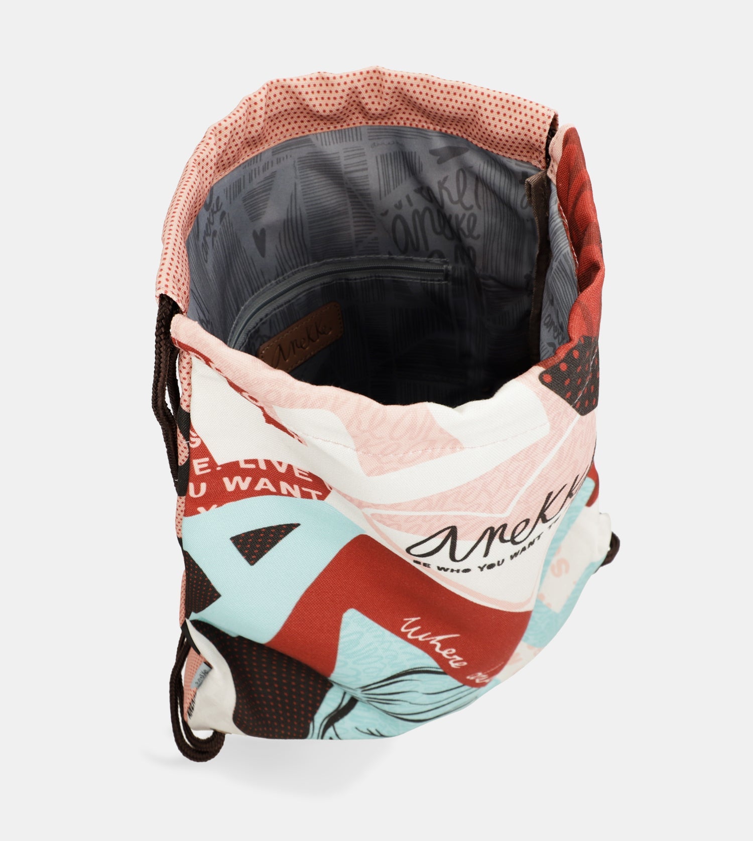 Fashion Rucksack aus Stoff mit Kordelzug