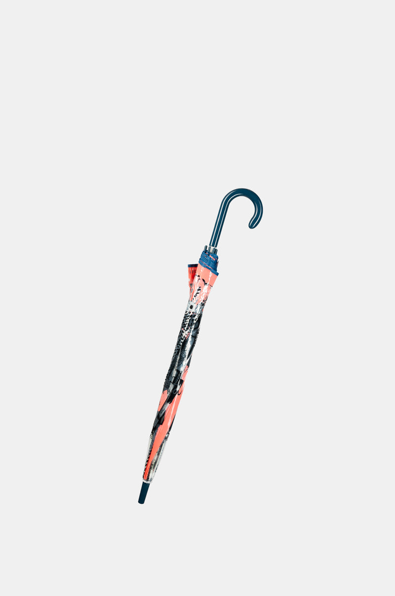 Nature Sixties langer Vinyl-Regenschirm