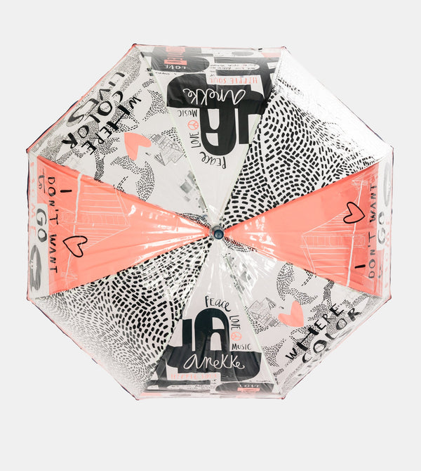 Nature Sixties langer Vinyl-Regenschirm
