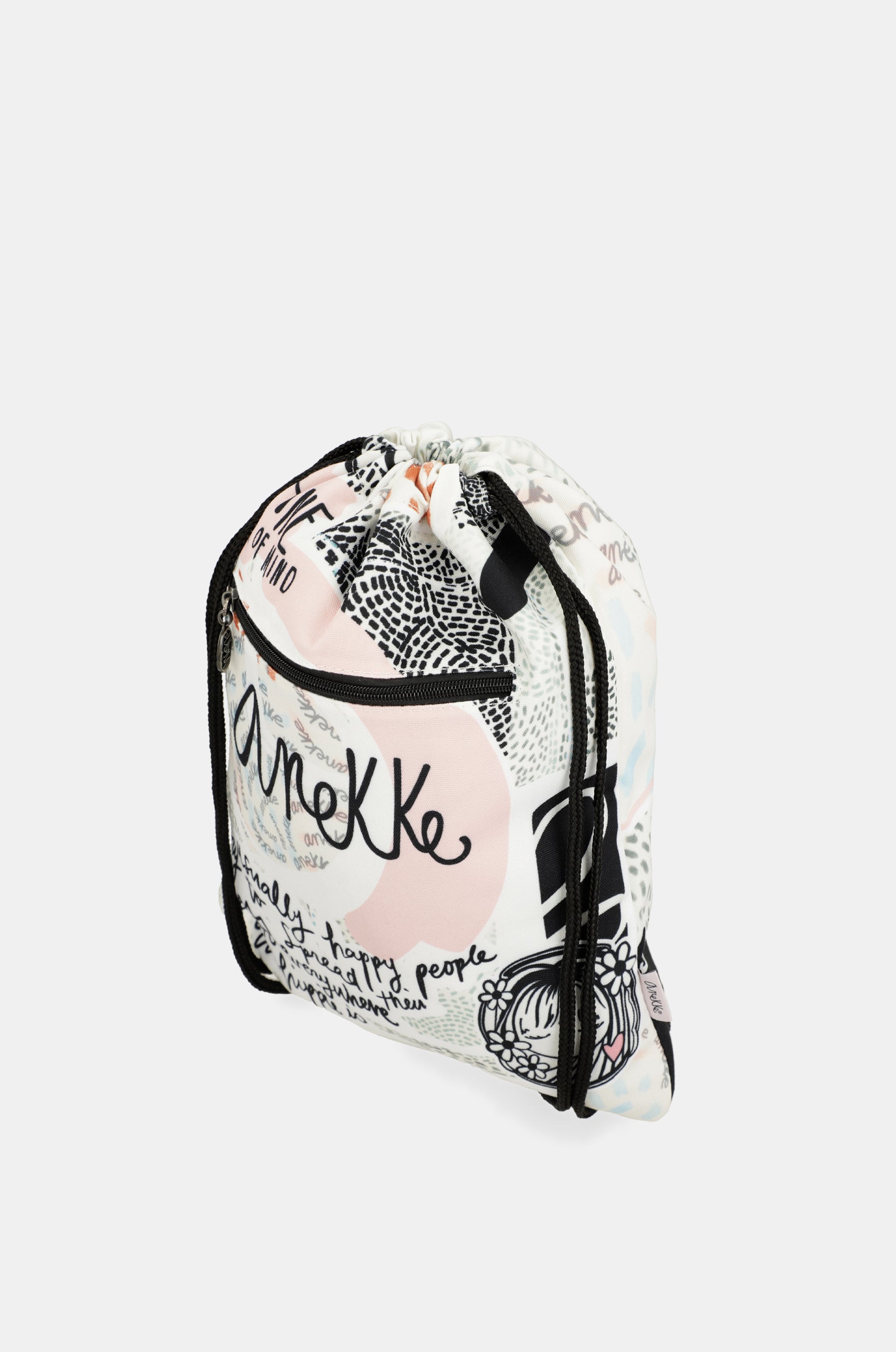 Rucksack aus Stoff im Sixties-Stil mit Kordelzug
