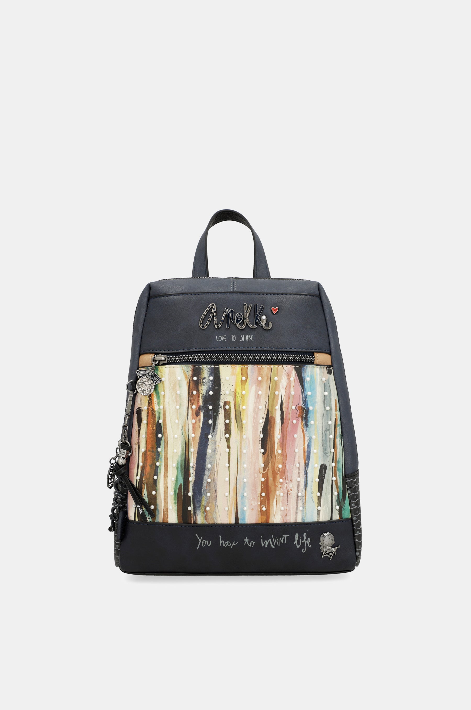 Studio Rucksack mit Perlen in Marineblau