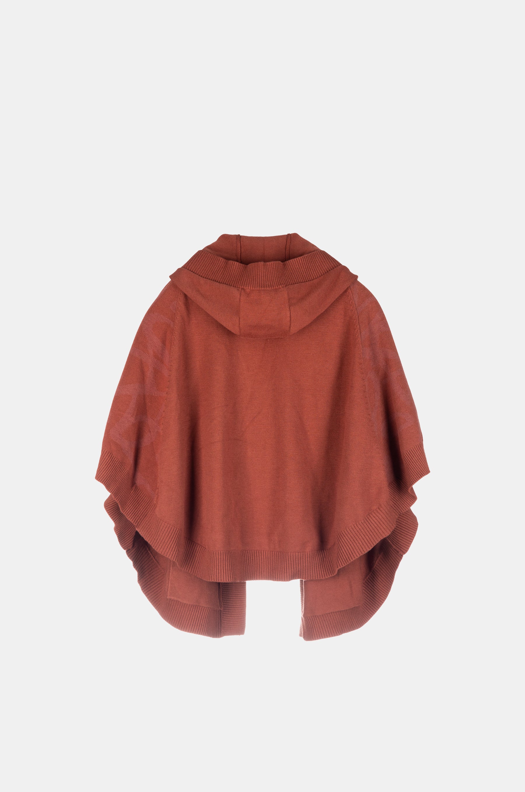 Rote Jacke im Poncho-Stil