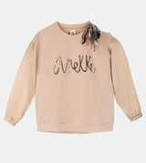 Beiges Sweatshirt mit Cut-outs