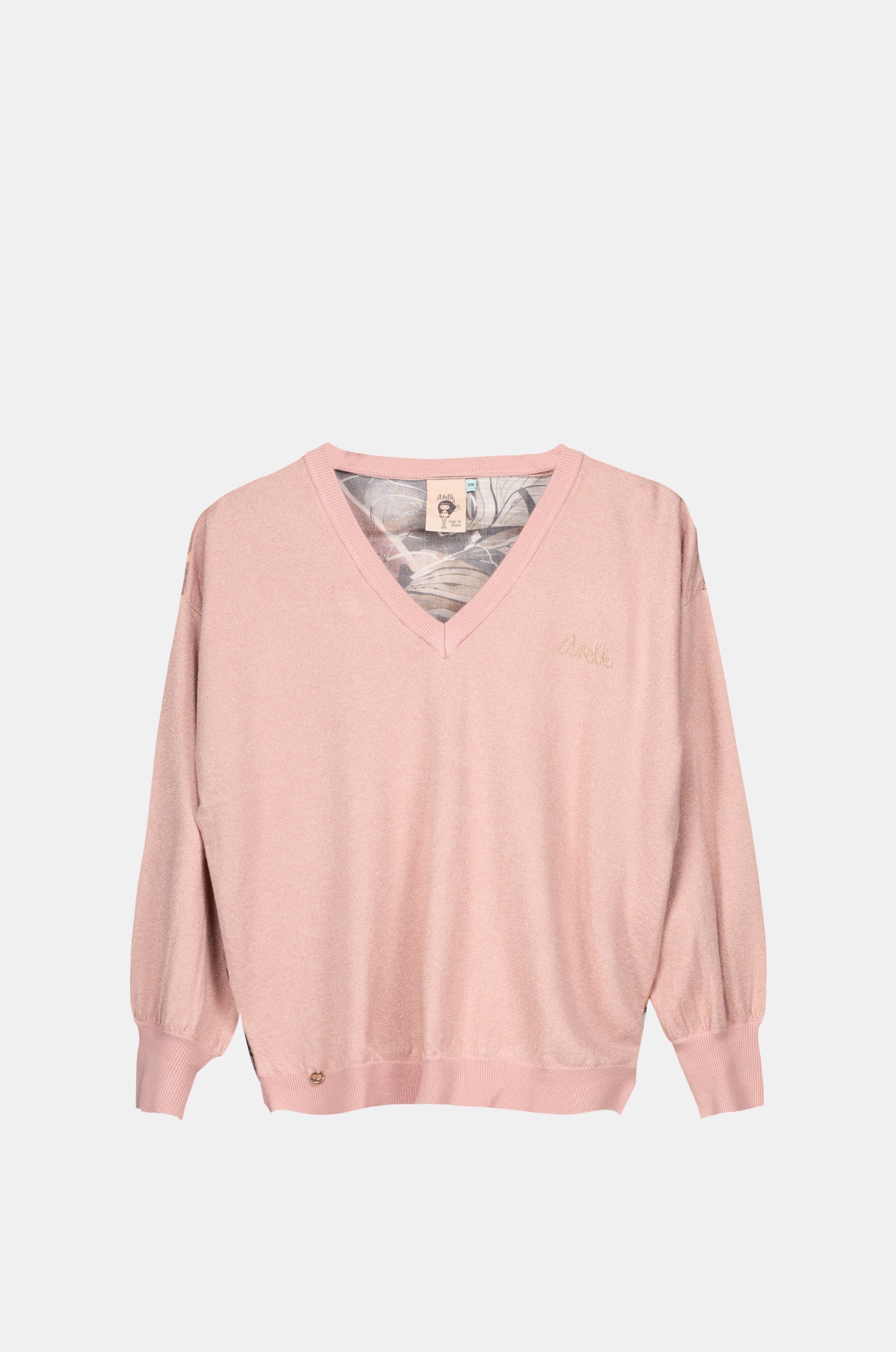 Rosa Pullover mit bedruckter Rückseite