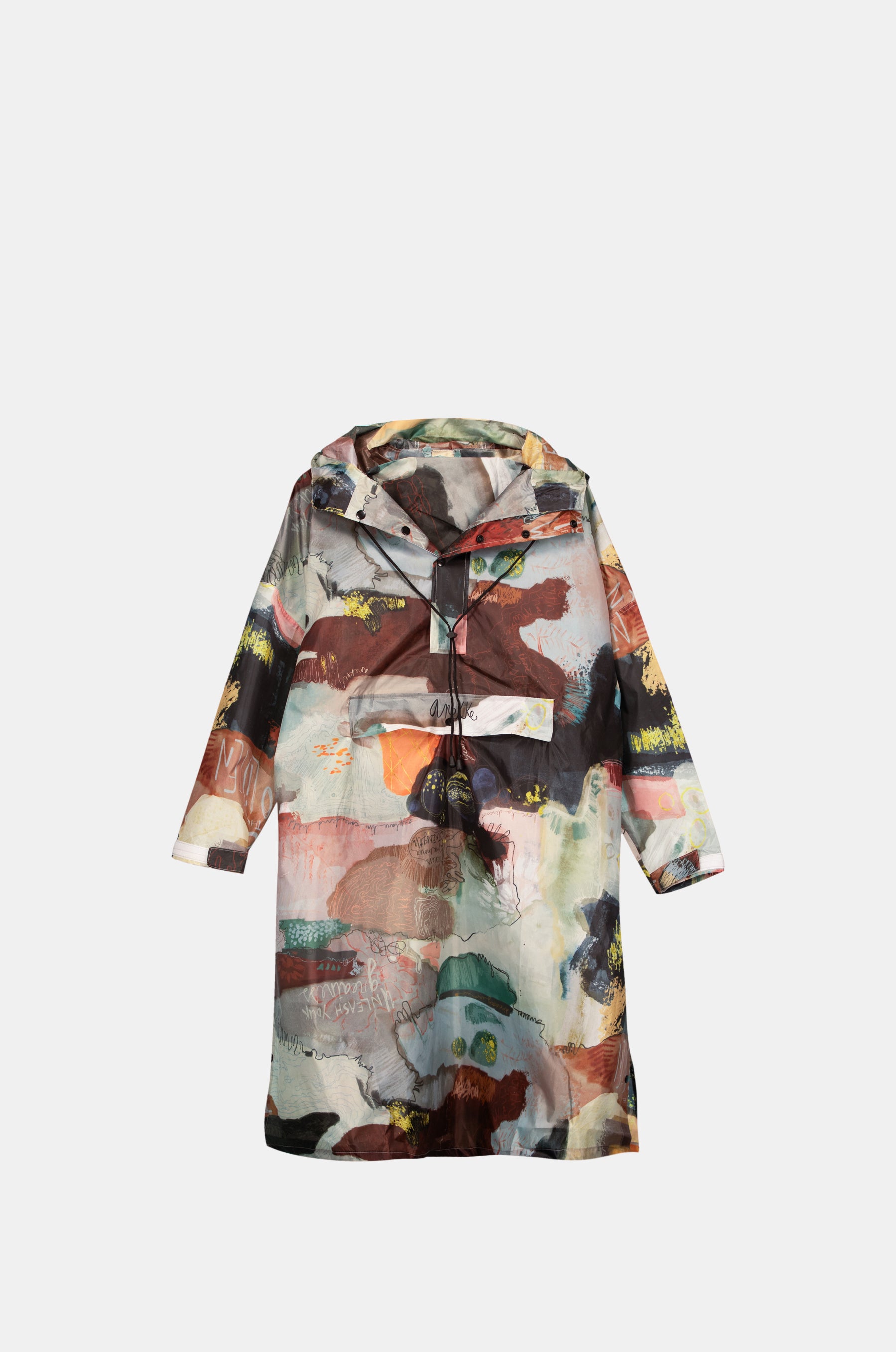 Faltbare grüne Regenjacke