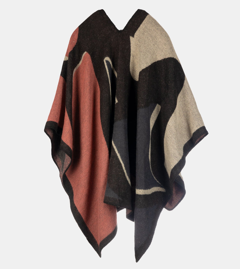 Leichter Poncho mit Print