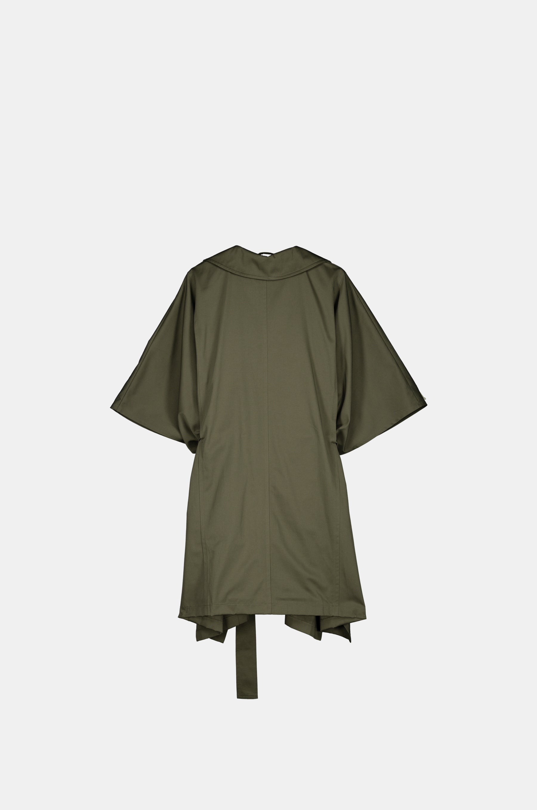 Grüner Trenchcoat im Cape-Stil