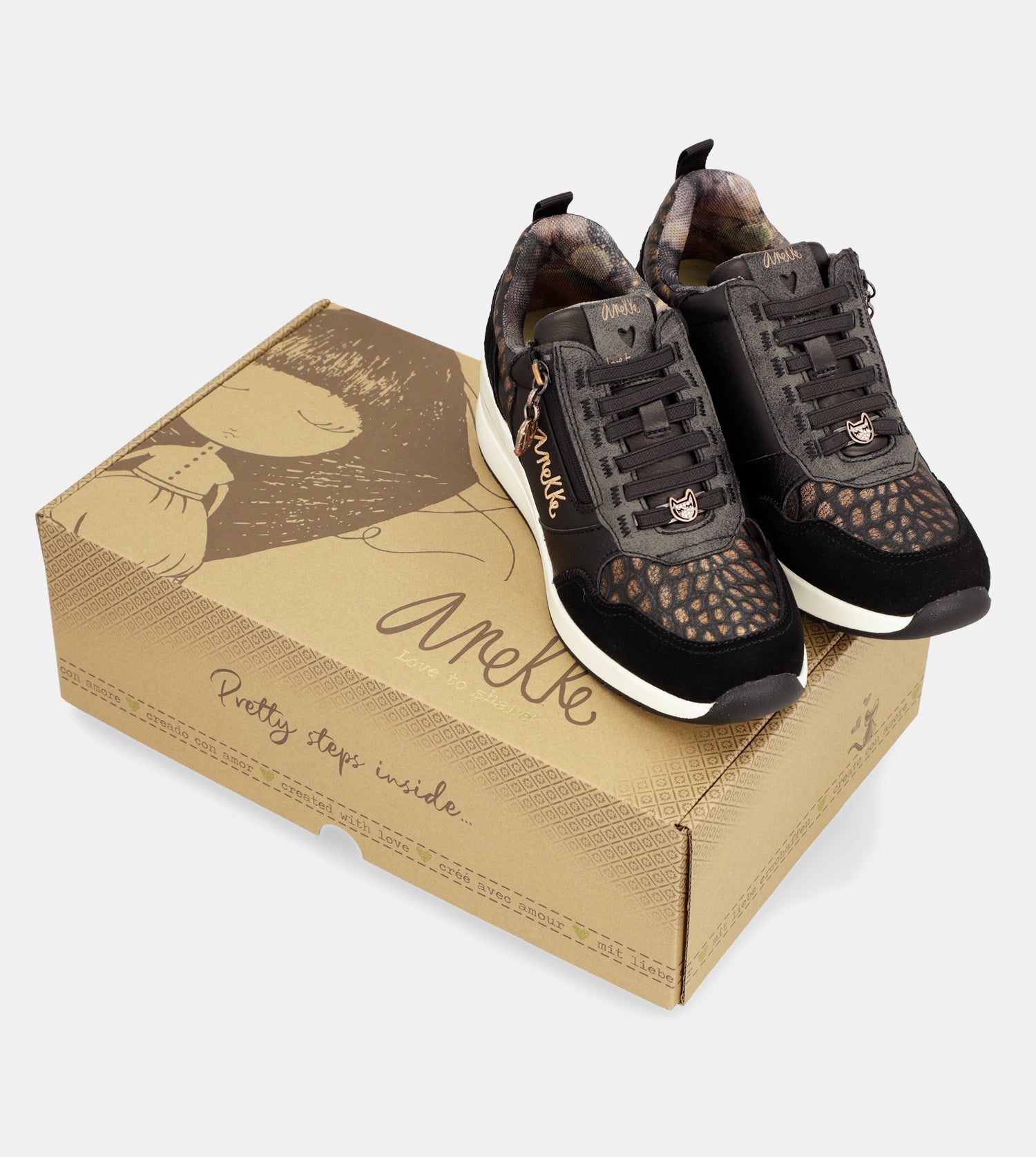 Schwarze Sneakers mit Keilabsatz von Dreams