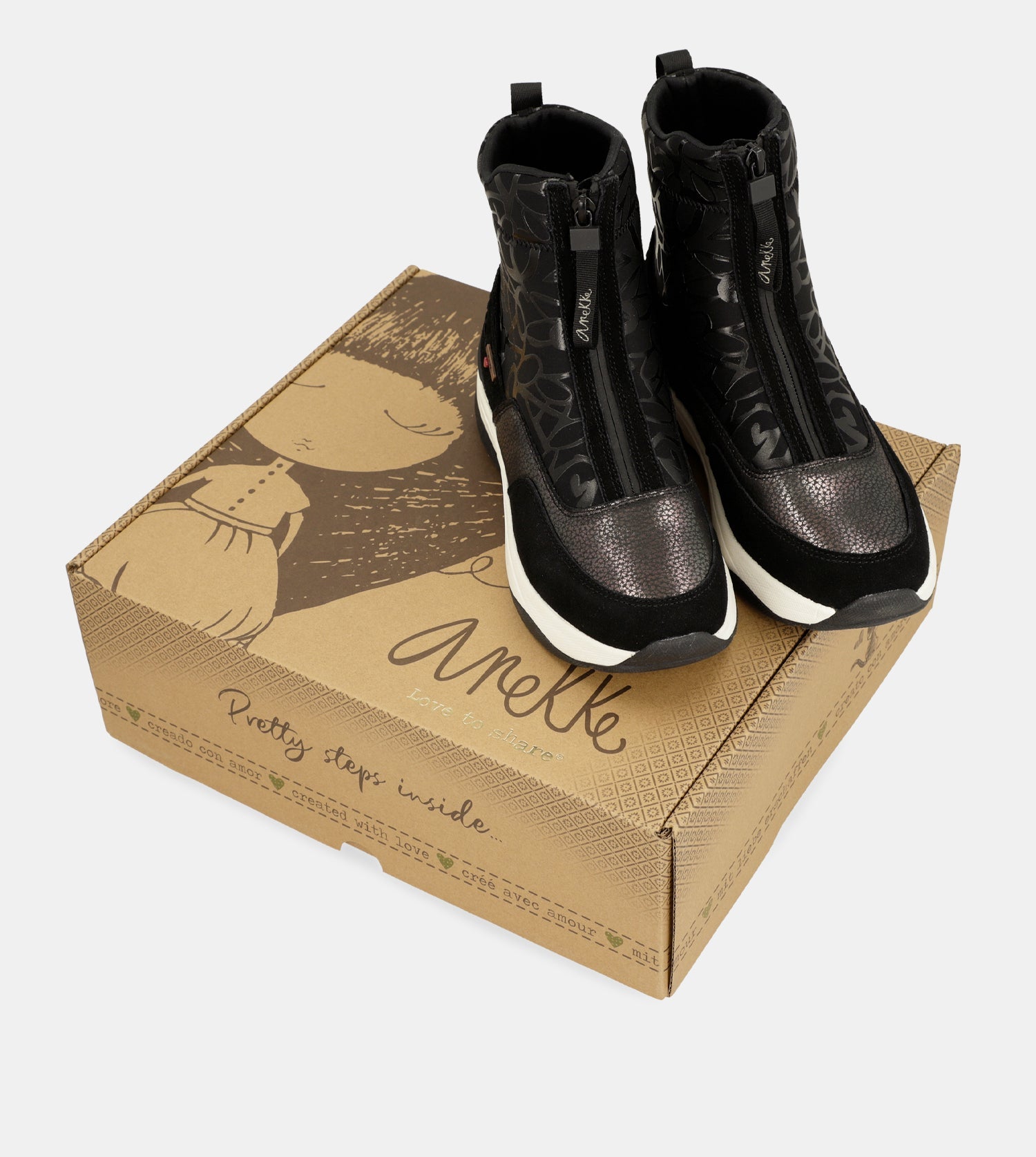 Elegante schwarze sportliche Stiefelette