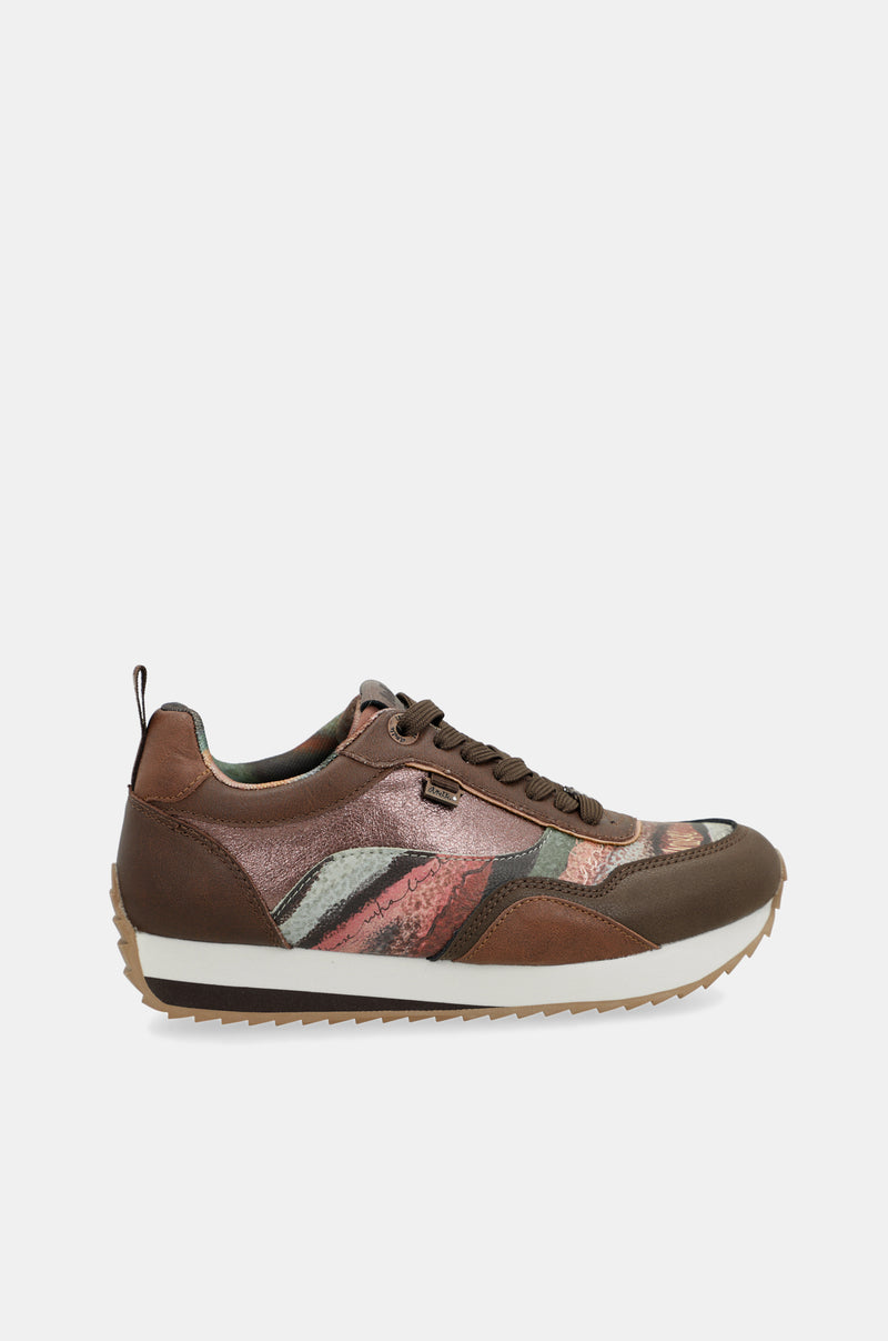 Sneaker mit Reise-Print