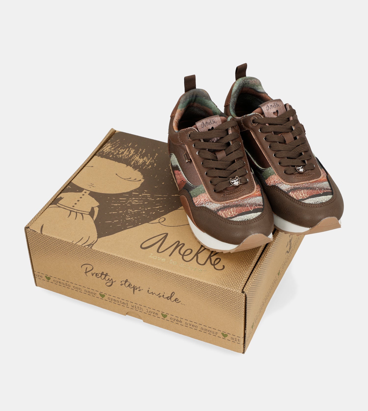 Sneaker mit Reise-Print