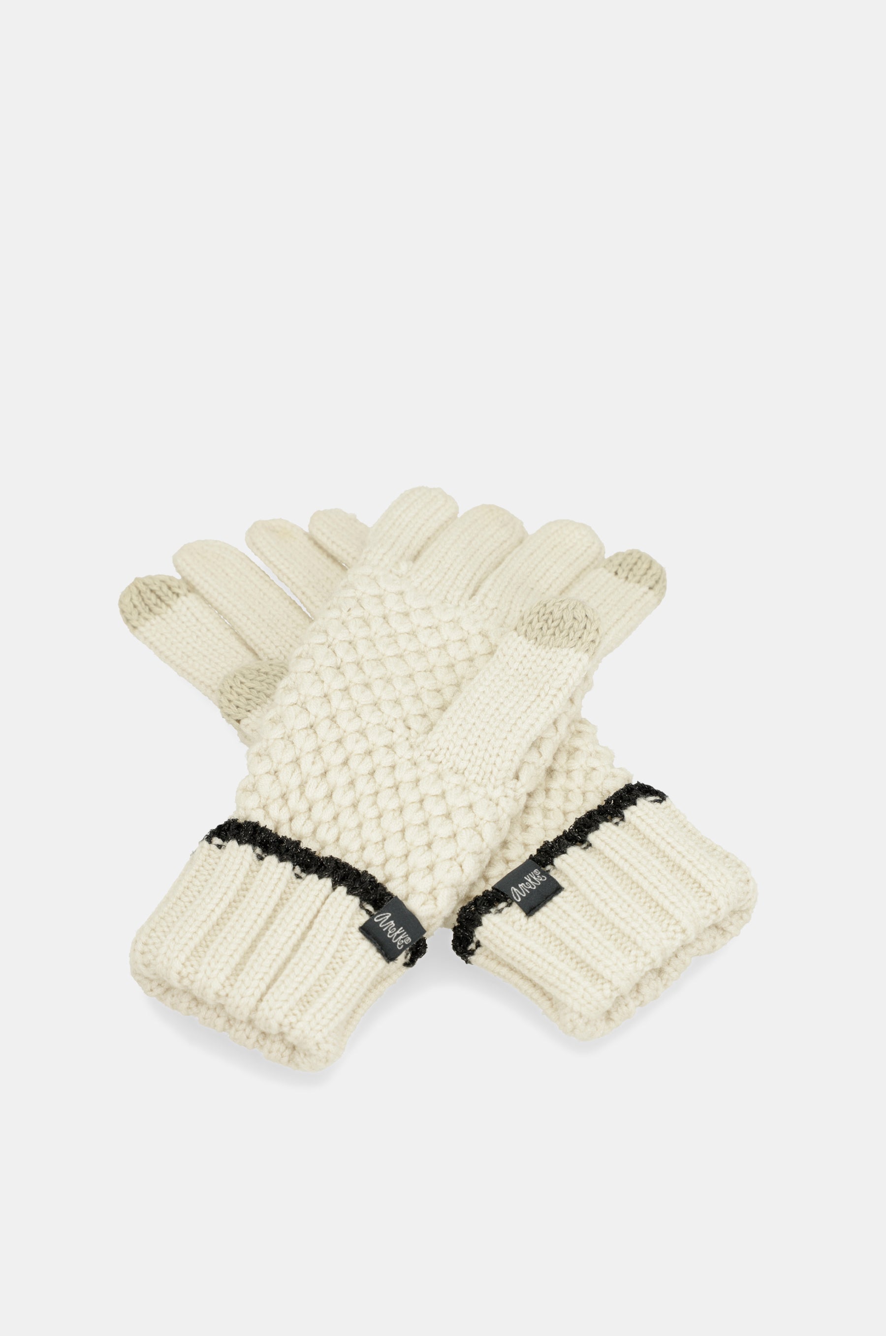 Beige Strickhandschuhe