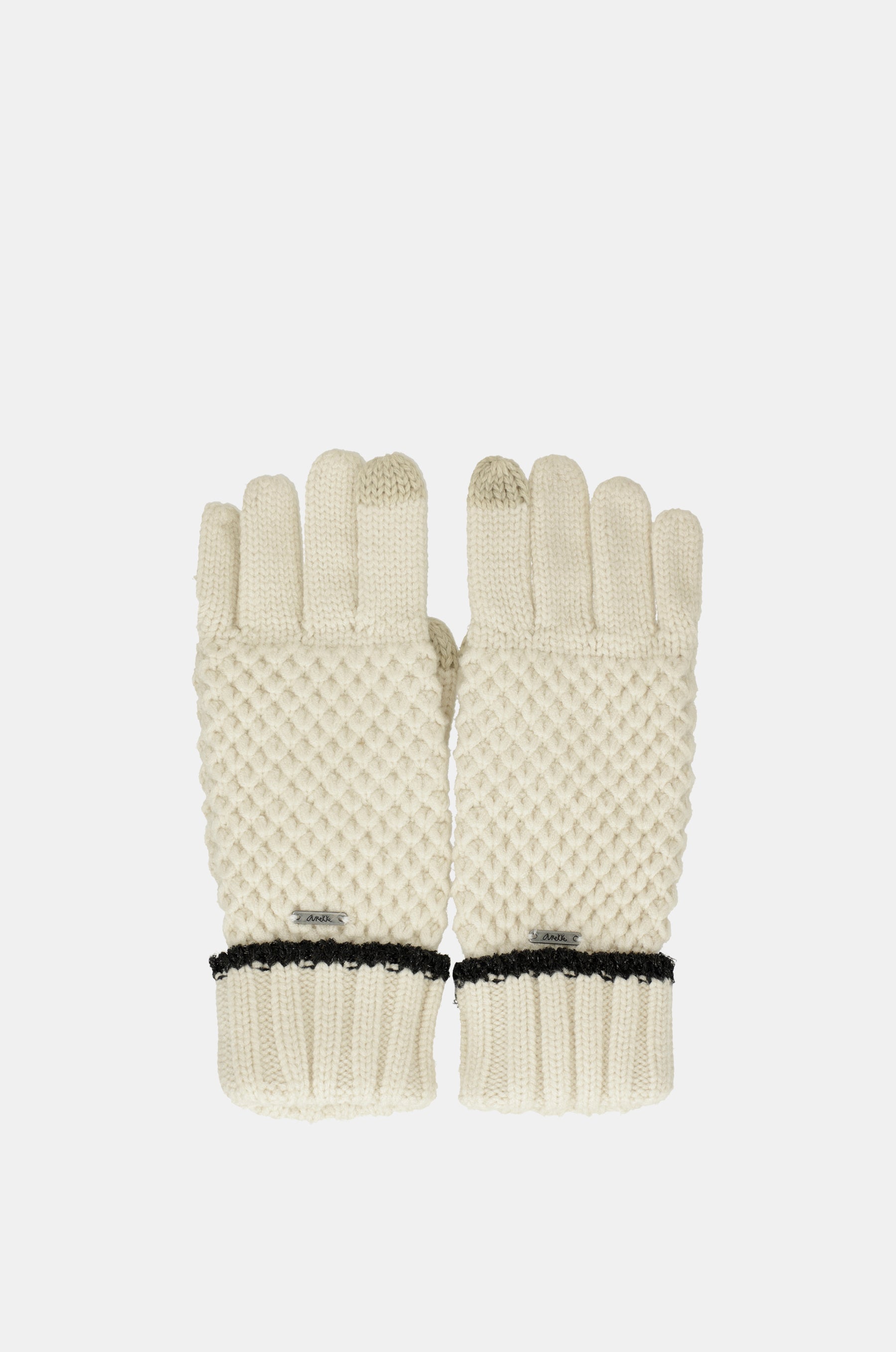 Beige Strickhandschuhe