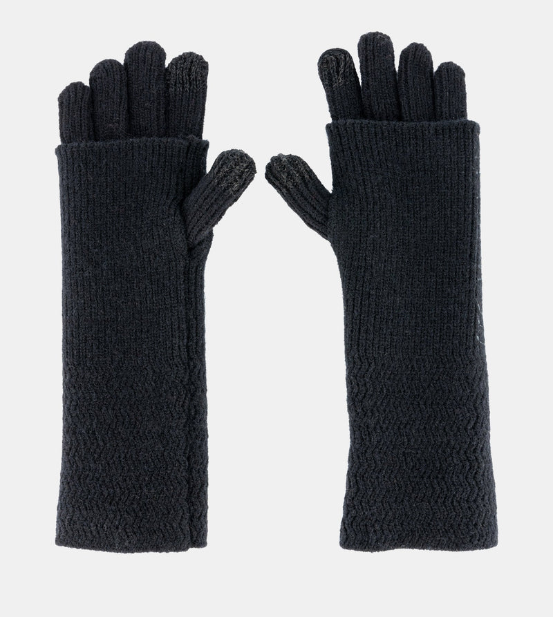 Schwarze Strickhandschuhe