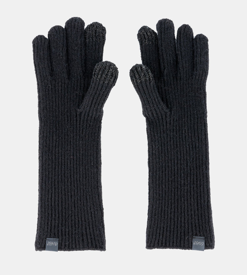 Schwarze Strickhandschuhe