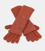 Rote Strickhandschuhe